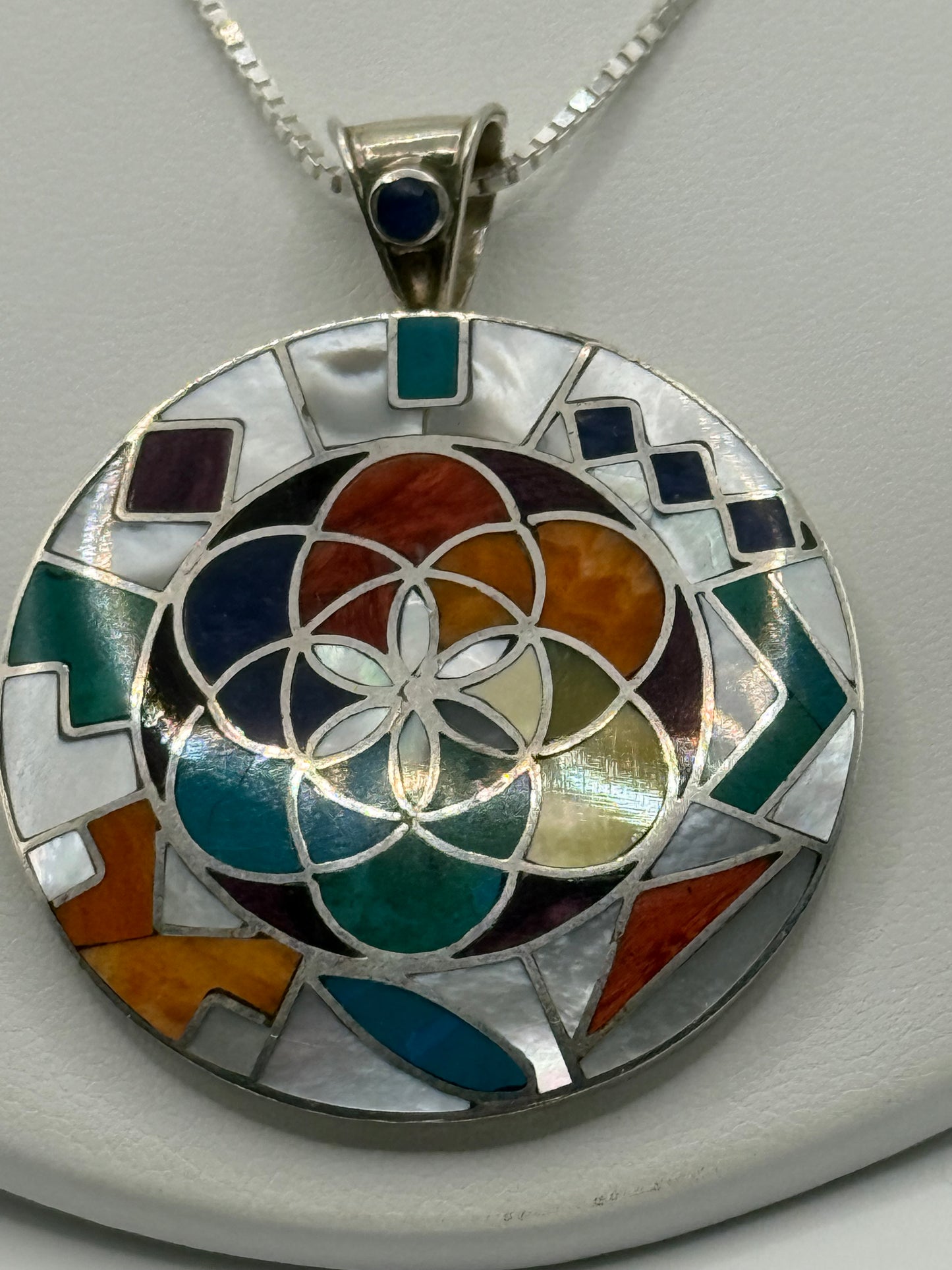 Mother of Pearl and Multiple Stone Round Necklace