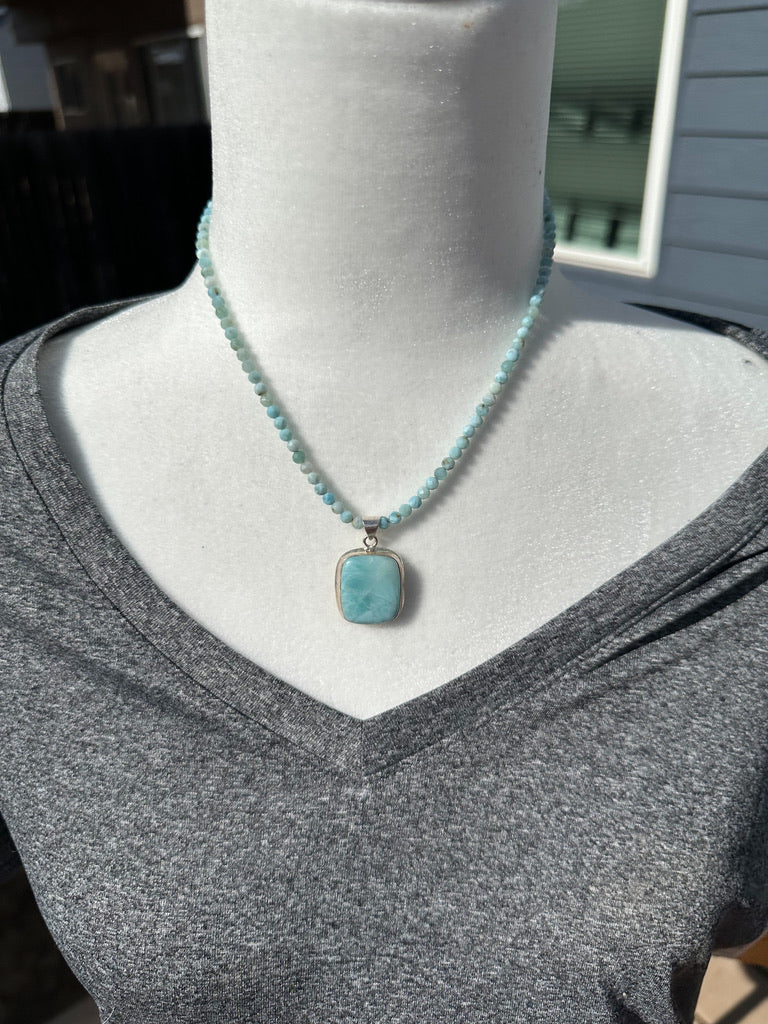 Larimar and Sterling Silver Necklace
