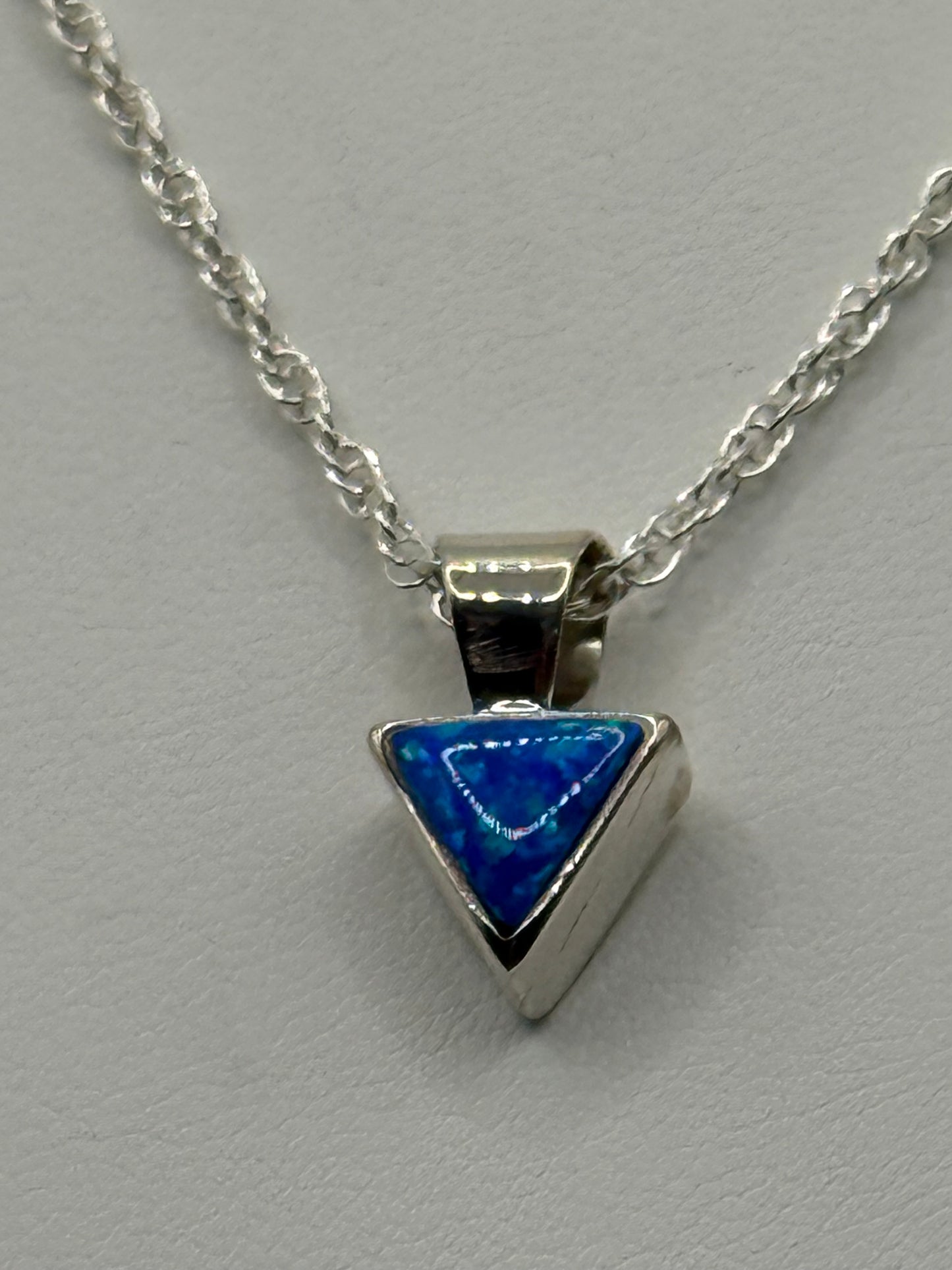 Triangle Blue Opal Necklace