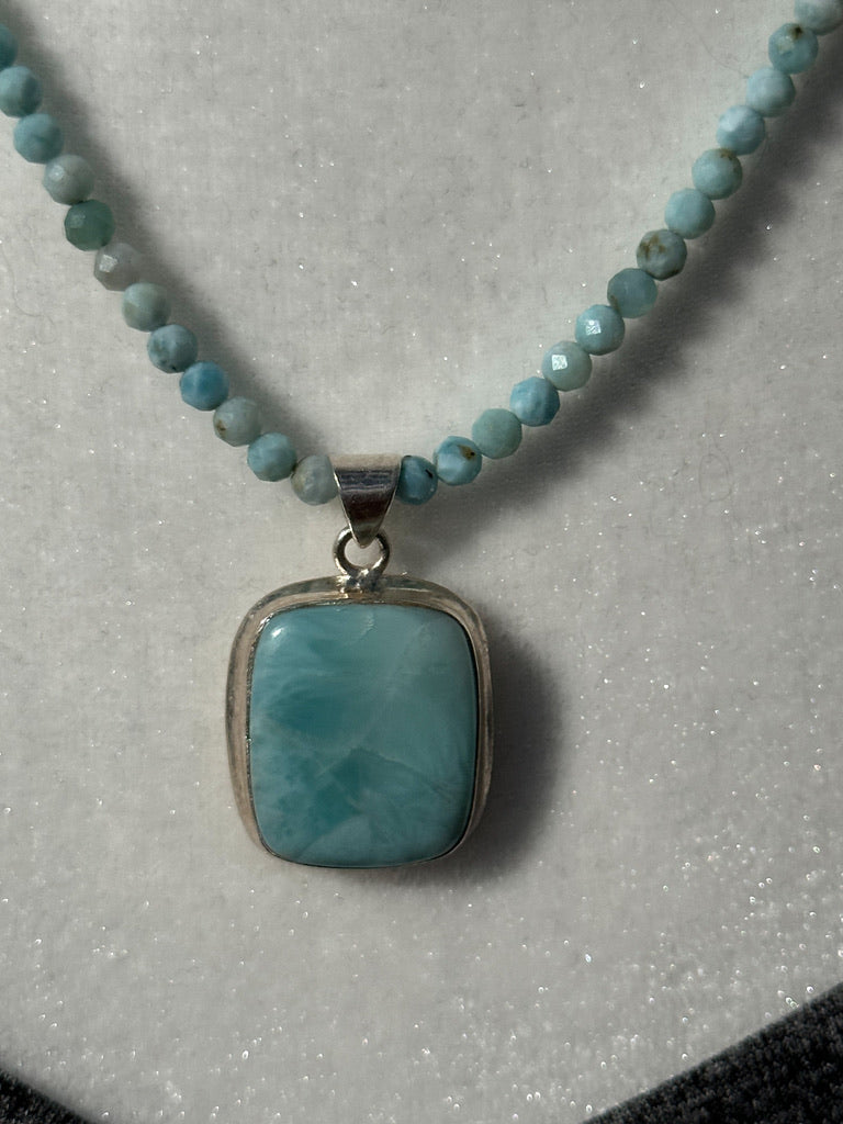 Larimar and Sterling Silver Necklace