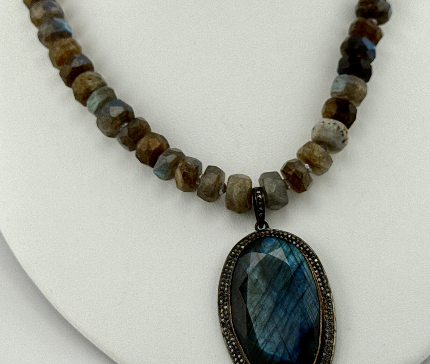Labradorite & Diamond Necklace