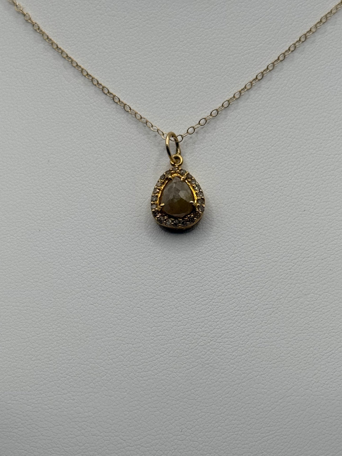 14K Raw Diamond Necklace
