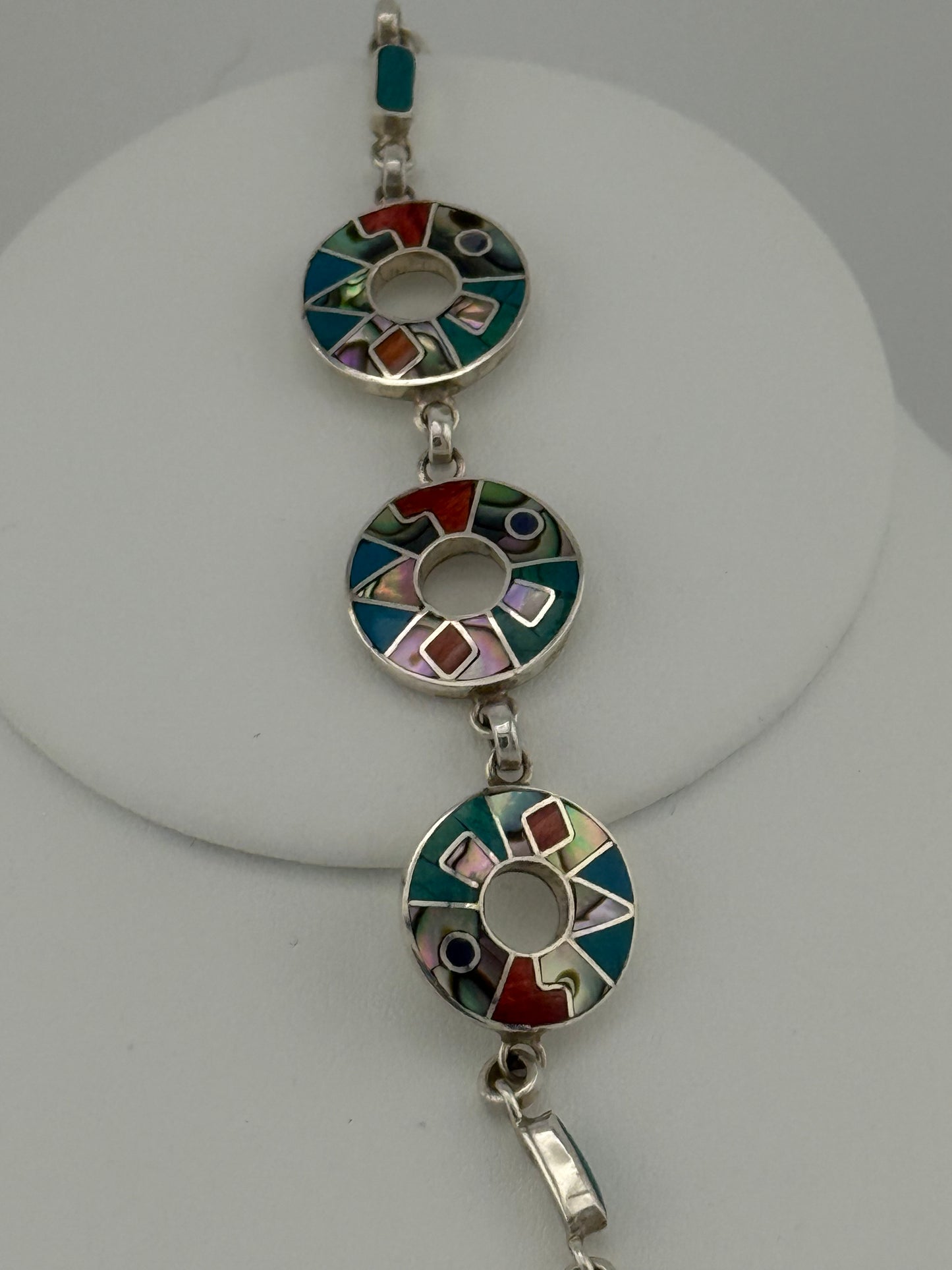 Multi Stone and Sterling Silver Bracelet