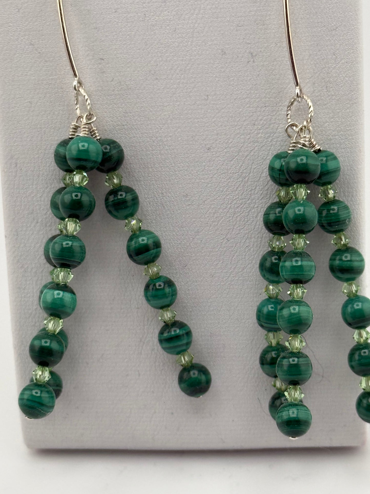 Malachite and Sterling Silver Earrings