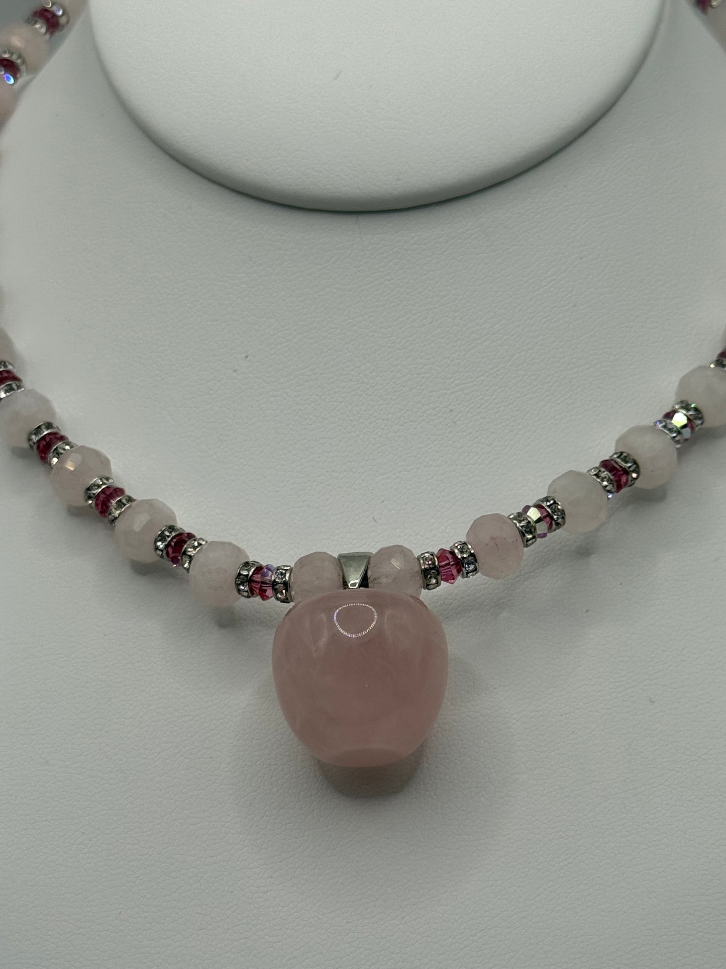 Rose Quartz Apple Necklace