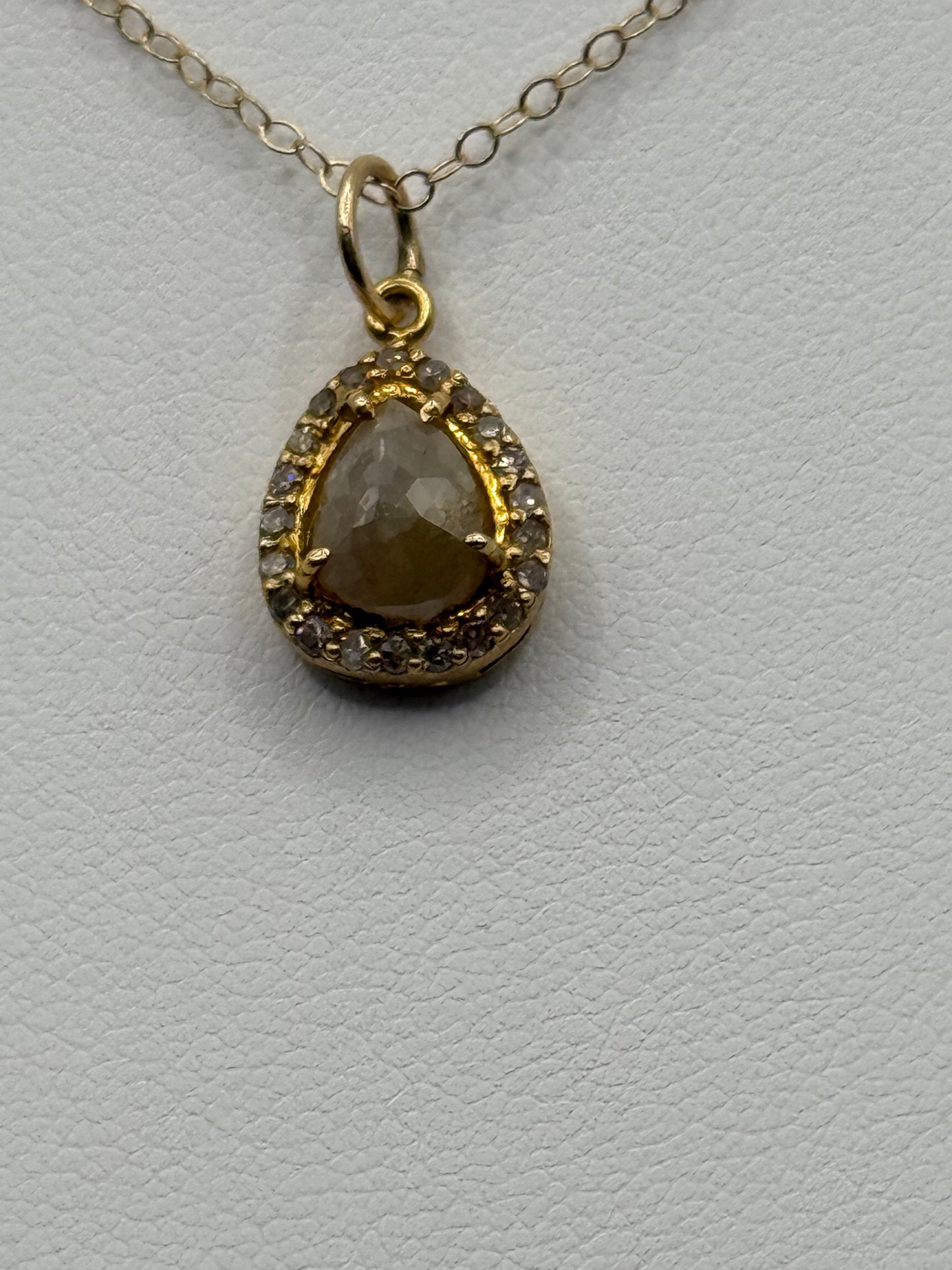 14K Raw Diamond Necklace