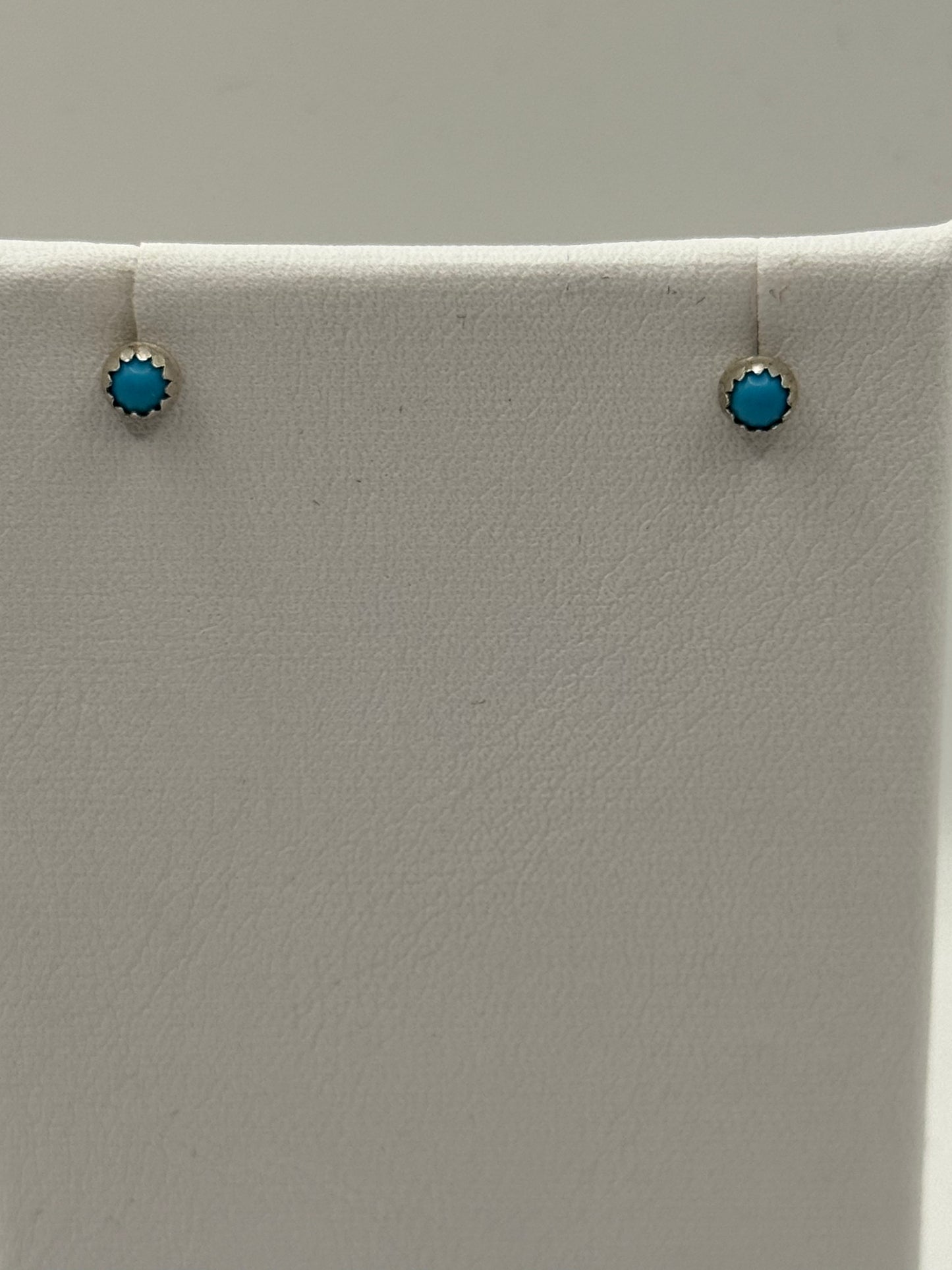 Tiny Turquoise and Sterling Silver Earrings