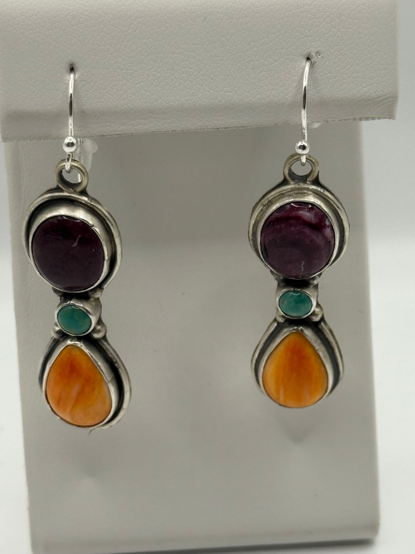 Spiny Oyster and Turquoise Earrings