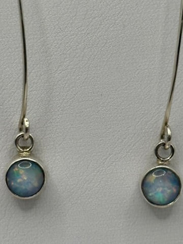 Opal and Sterling Silver Earrings