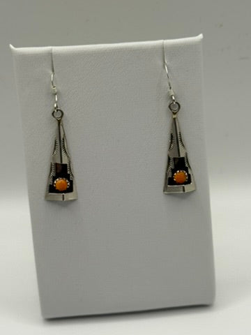 Spiny Oyster & SS Earrings