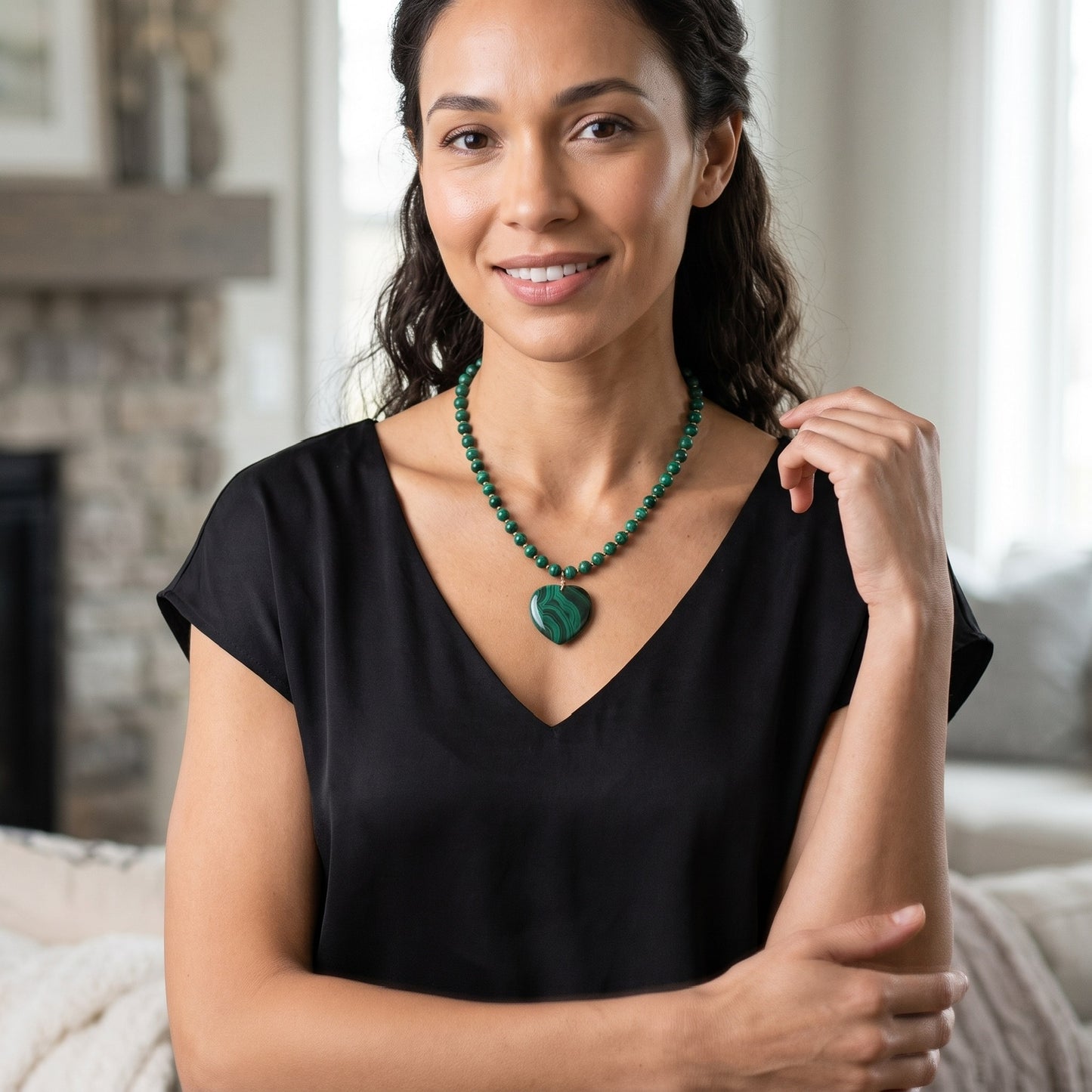 Malachite Heart Necklace