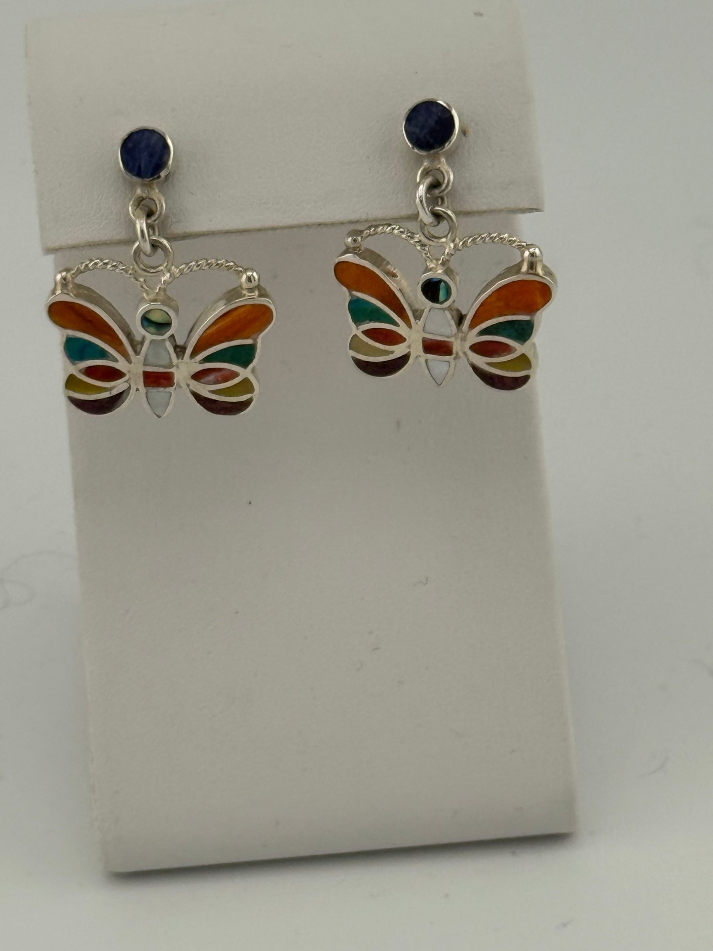 Multi-Stone Butterfly Earrings