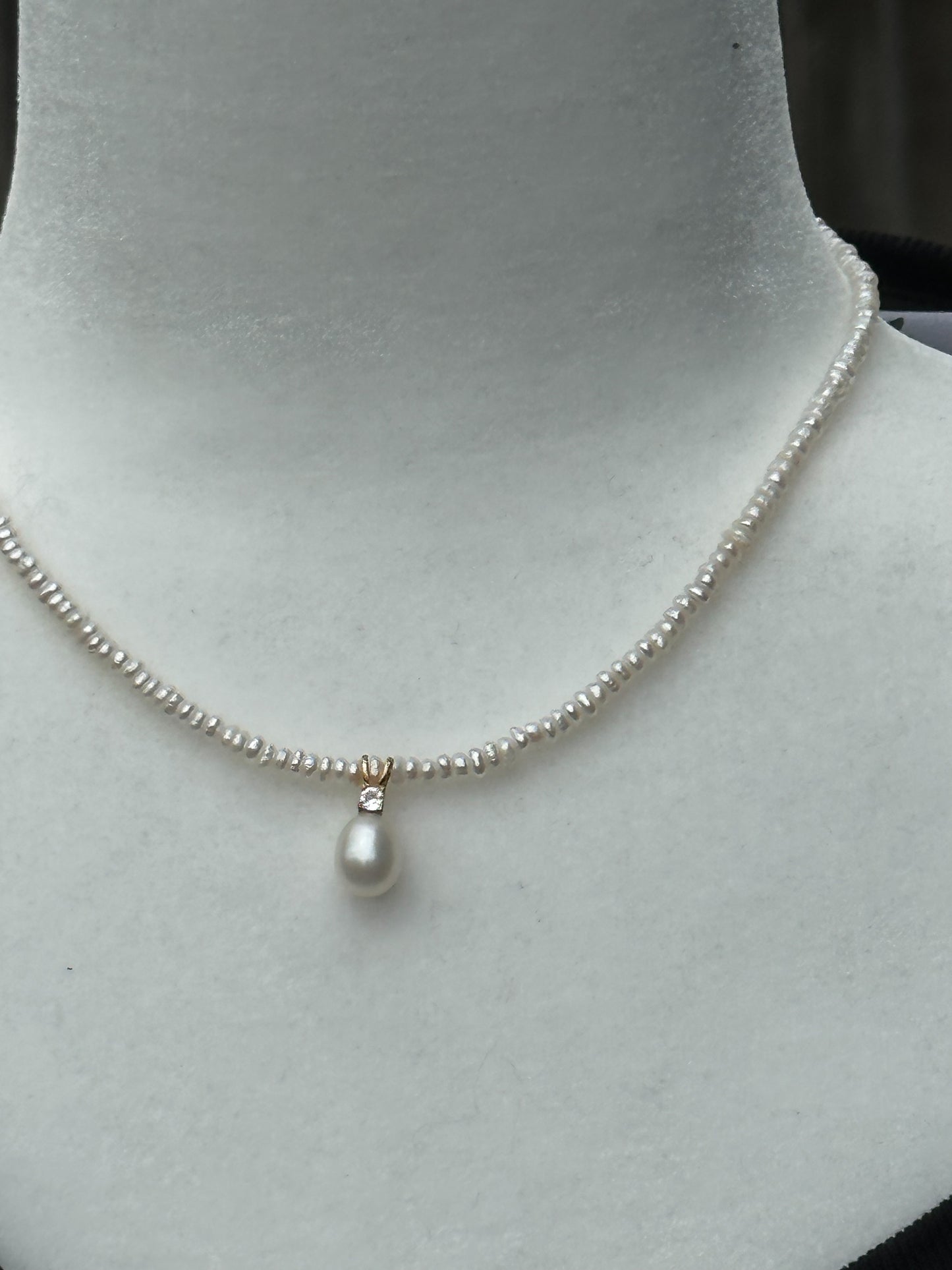 Pearl and Cubic Zirconia Necklace