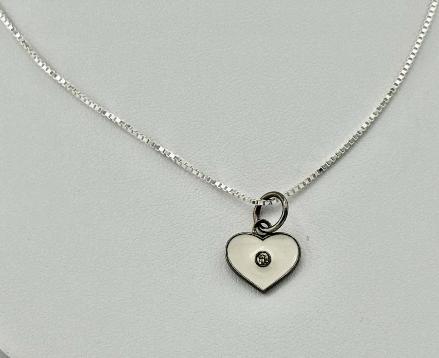 Heart with single diamond necklace