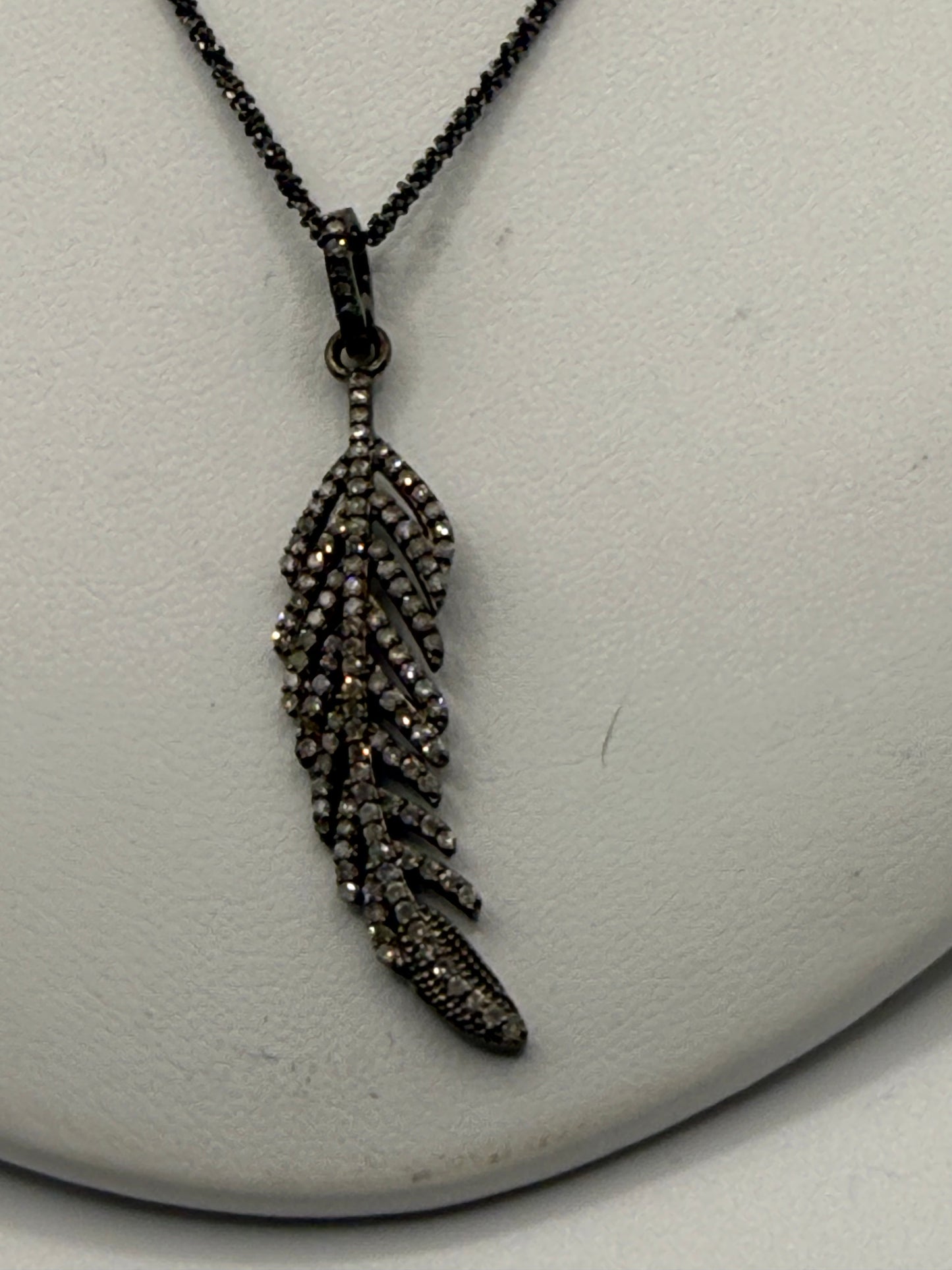 Diamond Feather Necklace