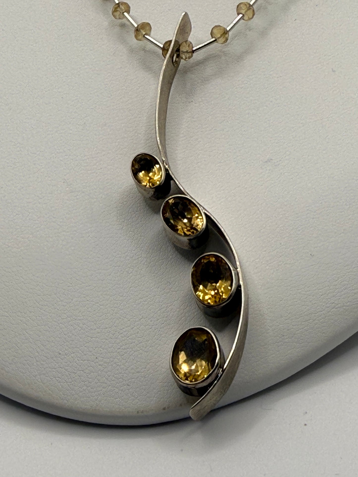 Citrine and Sterling Silver Neckace