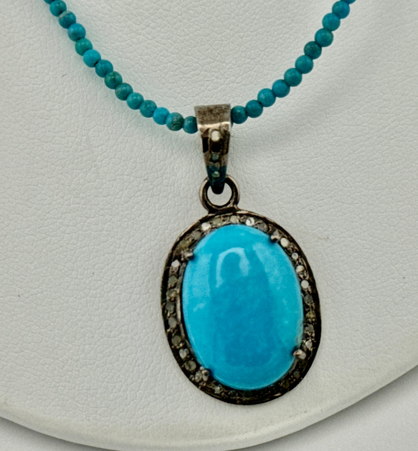 Sleeping Beauty Turquoise & Diamond Necklace