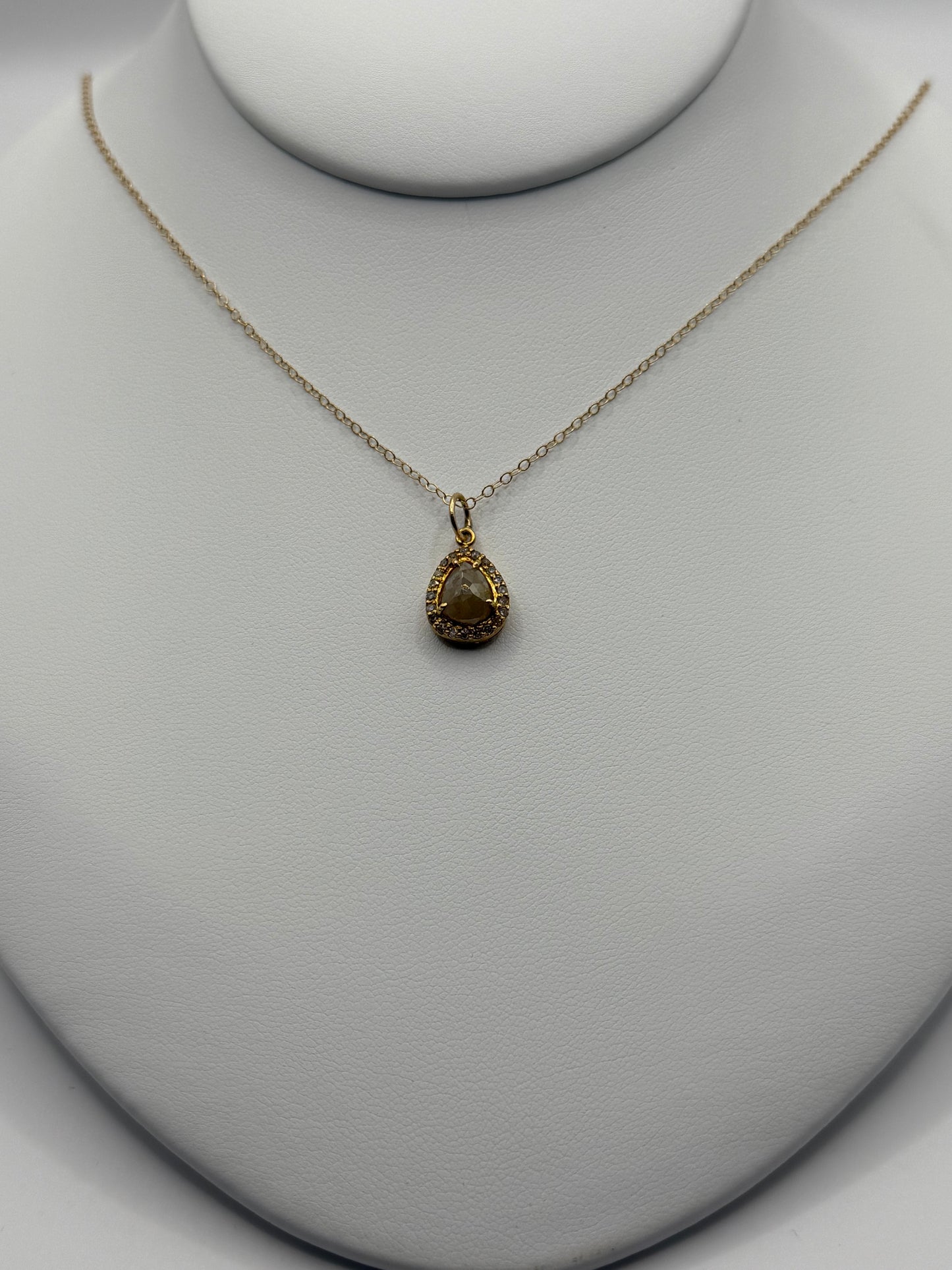 14K Raw Diamond Necklace