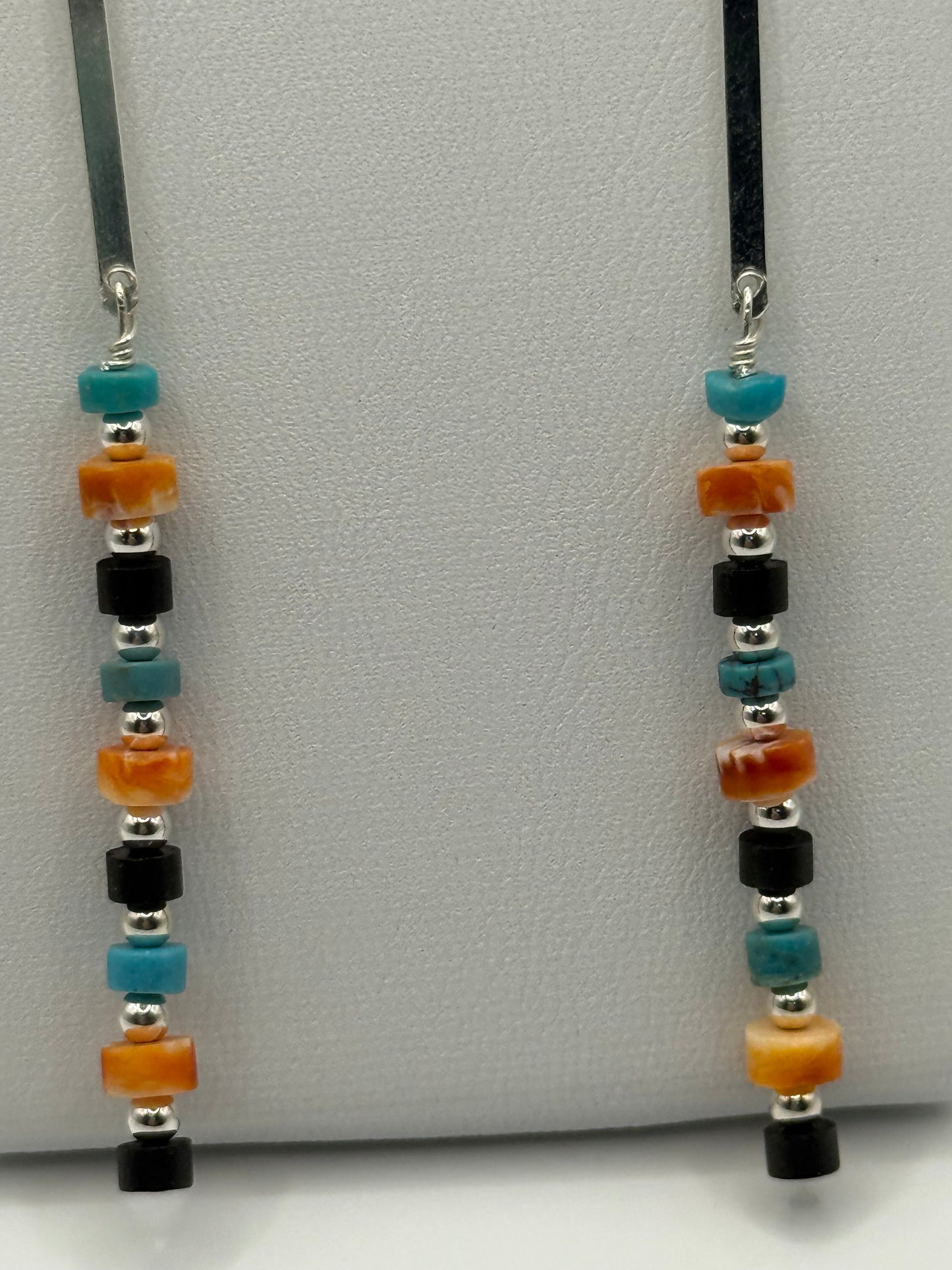 Multi Stone and Sterling Silver Earrings