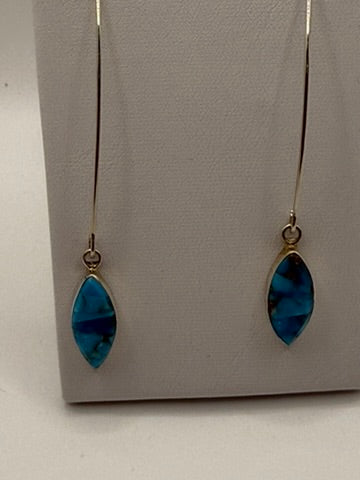 Kingman Turquoise and Sterling Silver Earrings