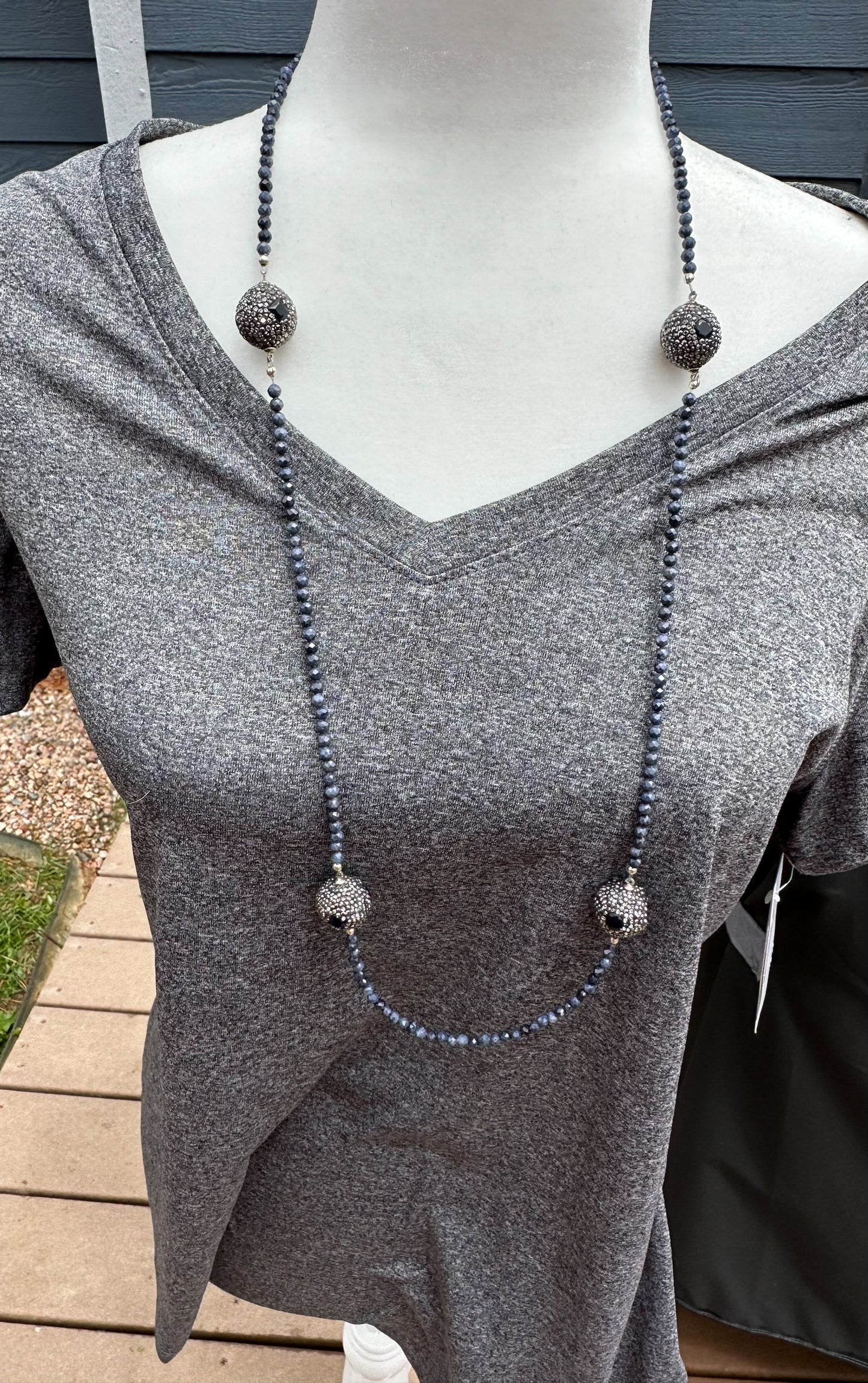 Sapphire and Swarovski Crystal Necklace