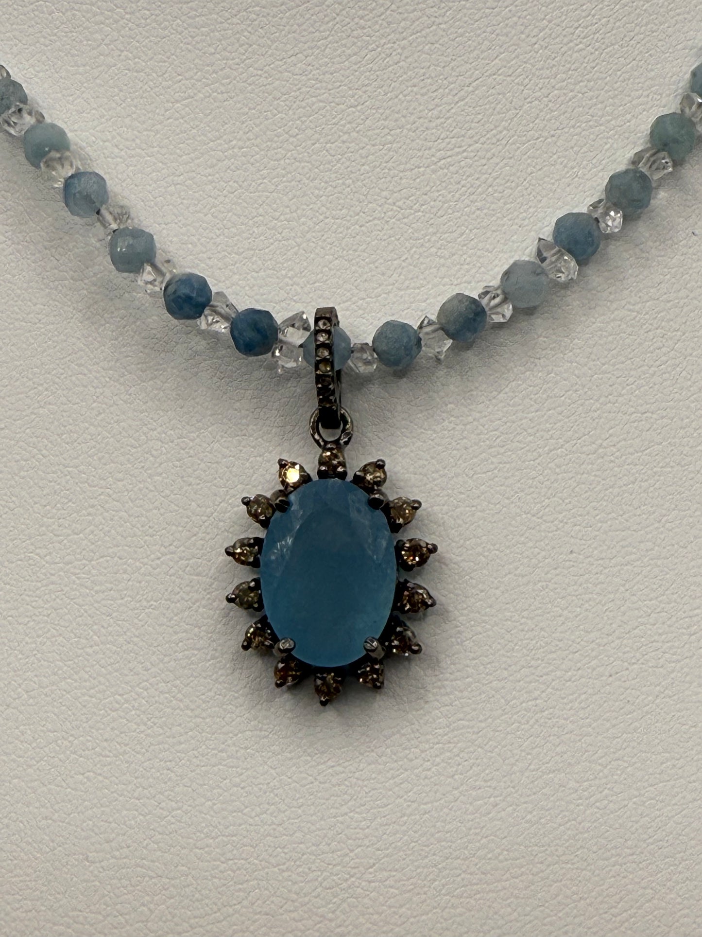 Aquamarine and Diamond Necklace