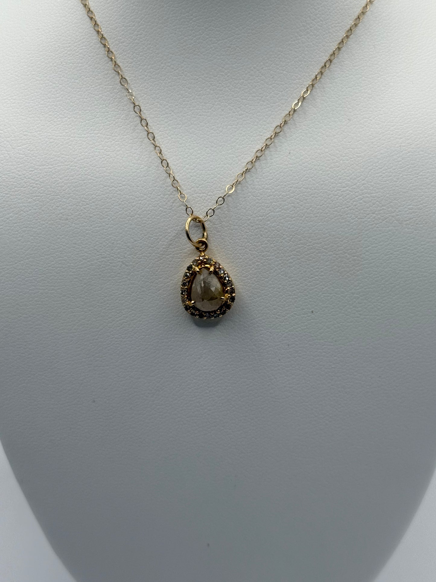 14K Raw Diamond Necklace