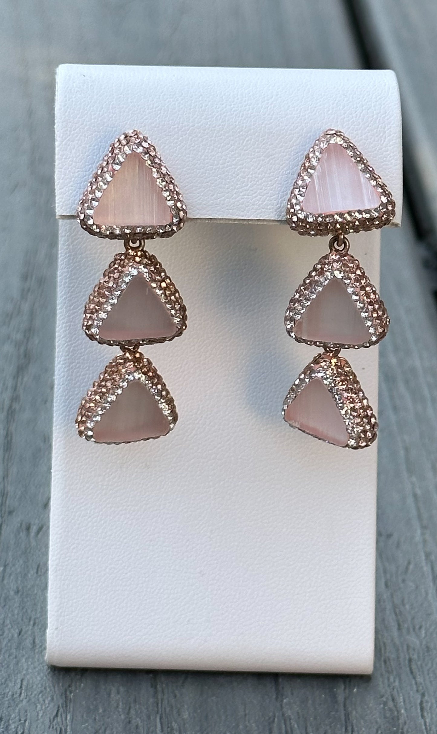 Gorgeous Rose Quartz and Marcasite Earrings