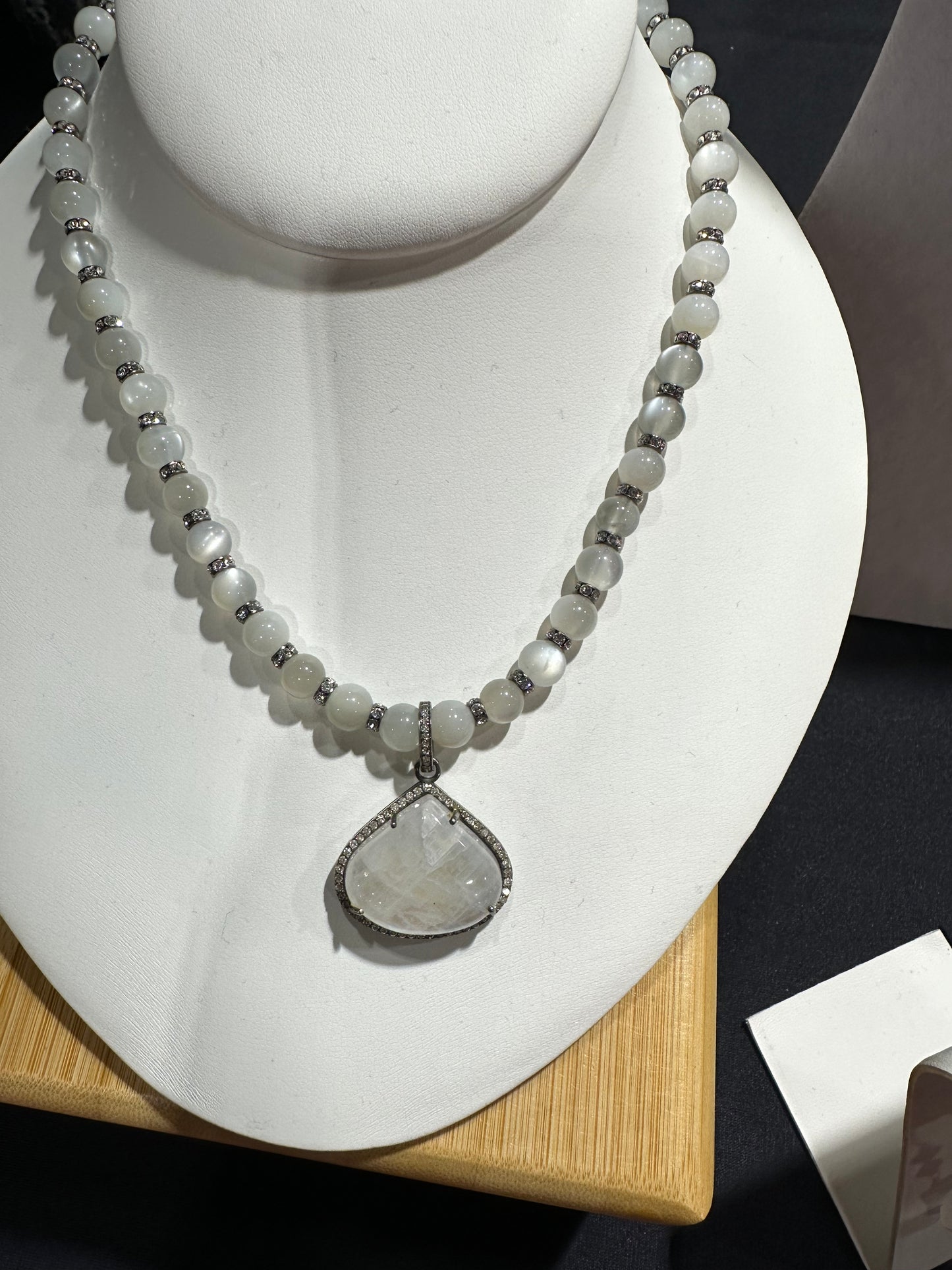 Moonstone & Diamond Necklace