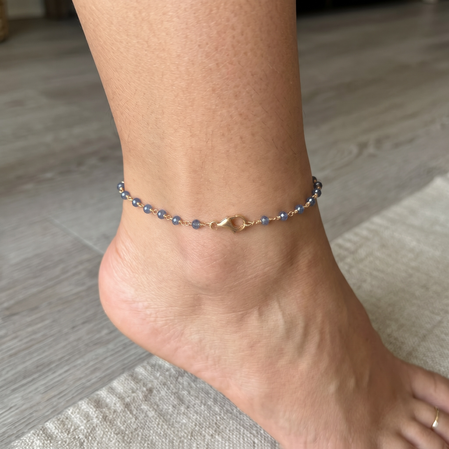 Sapphire and Gold Vermeil anklet