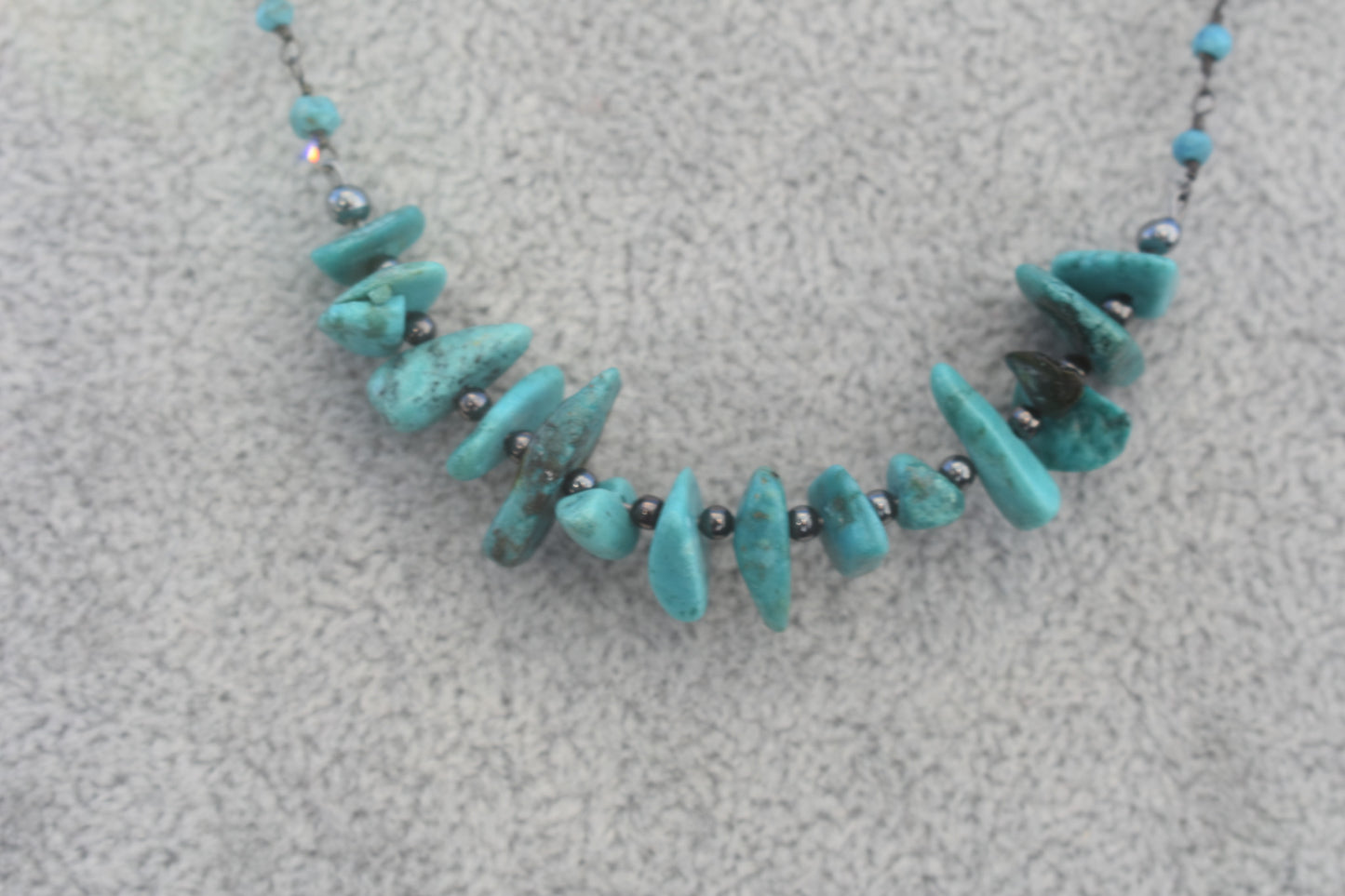 Turquoise and Oxidized Sterling Silver Necklace