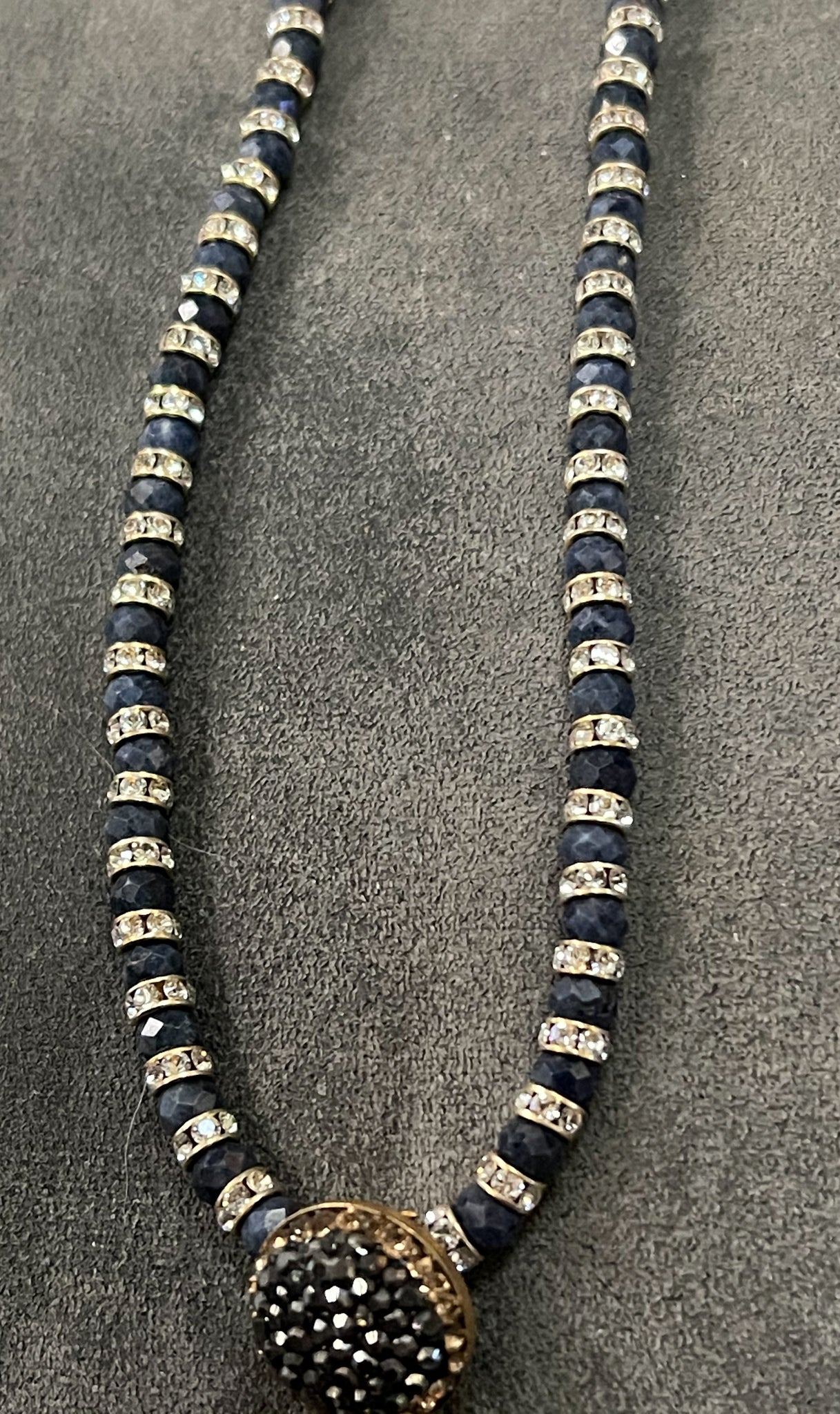 Sapphire and Swarovski Crystal Necklace
