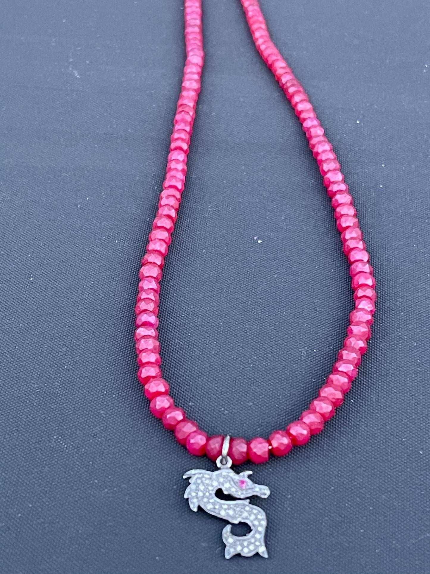 Ruby and Diamond Dragon Necklace