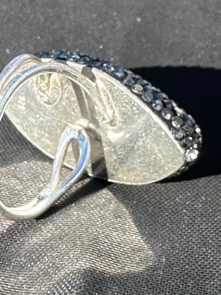 Ruby and Swarovski Crystal Adjustable Ring