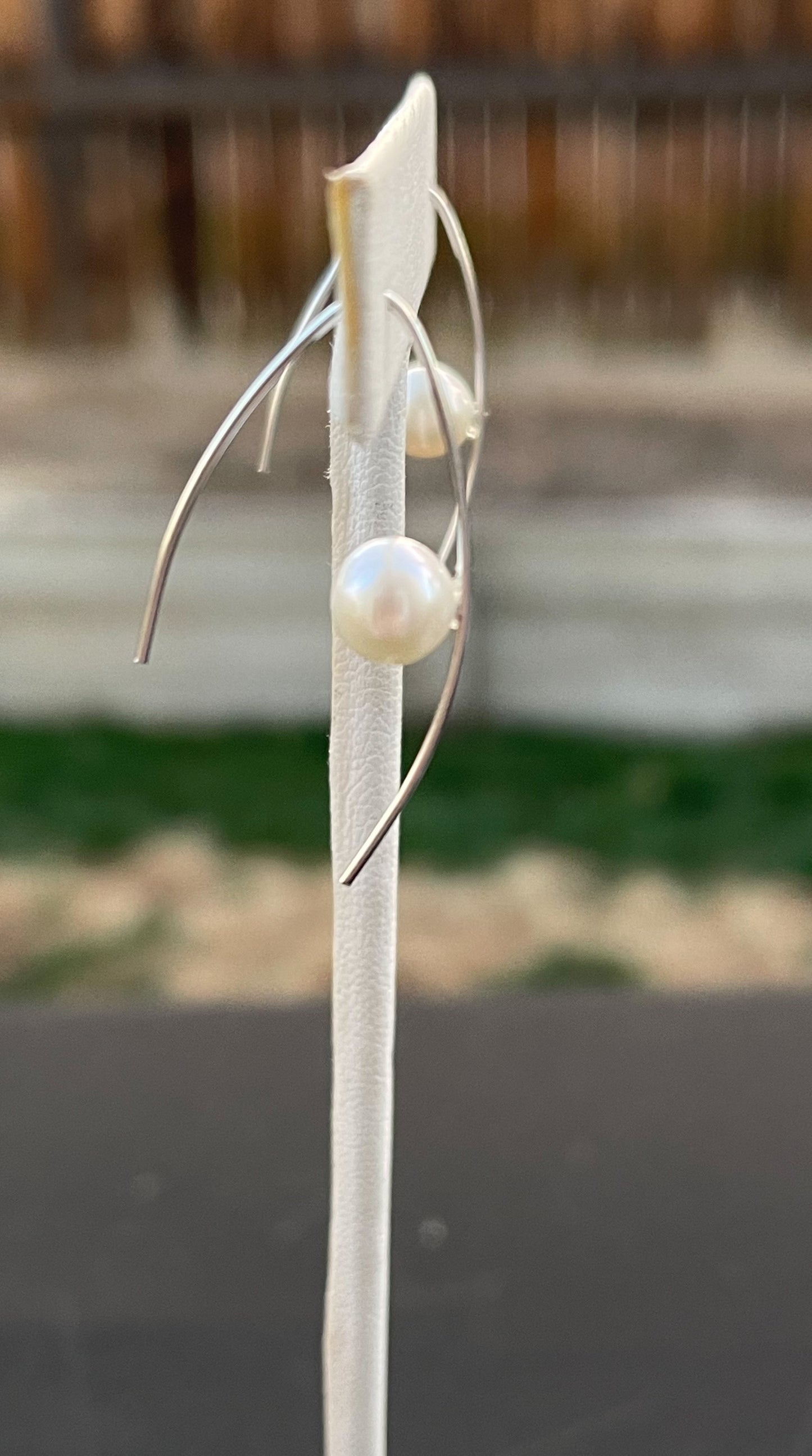 Sterling Silver Hook and Pearl Earrings