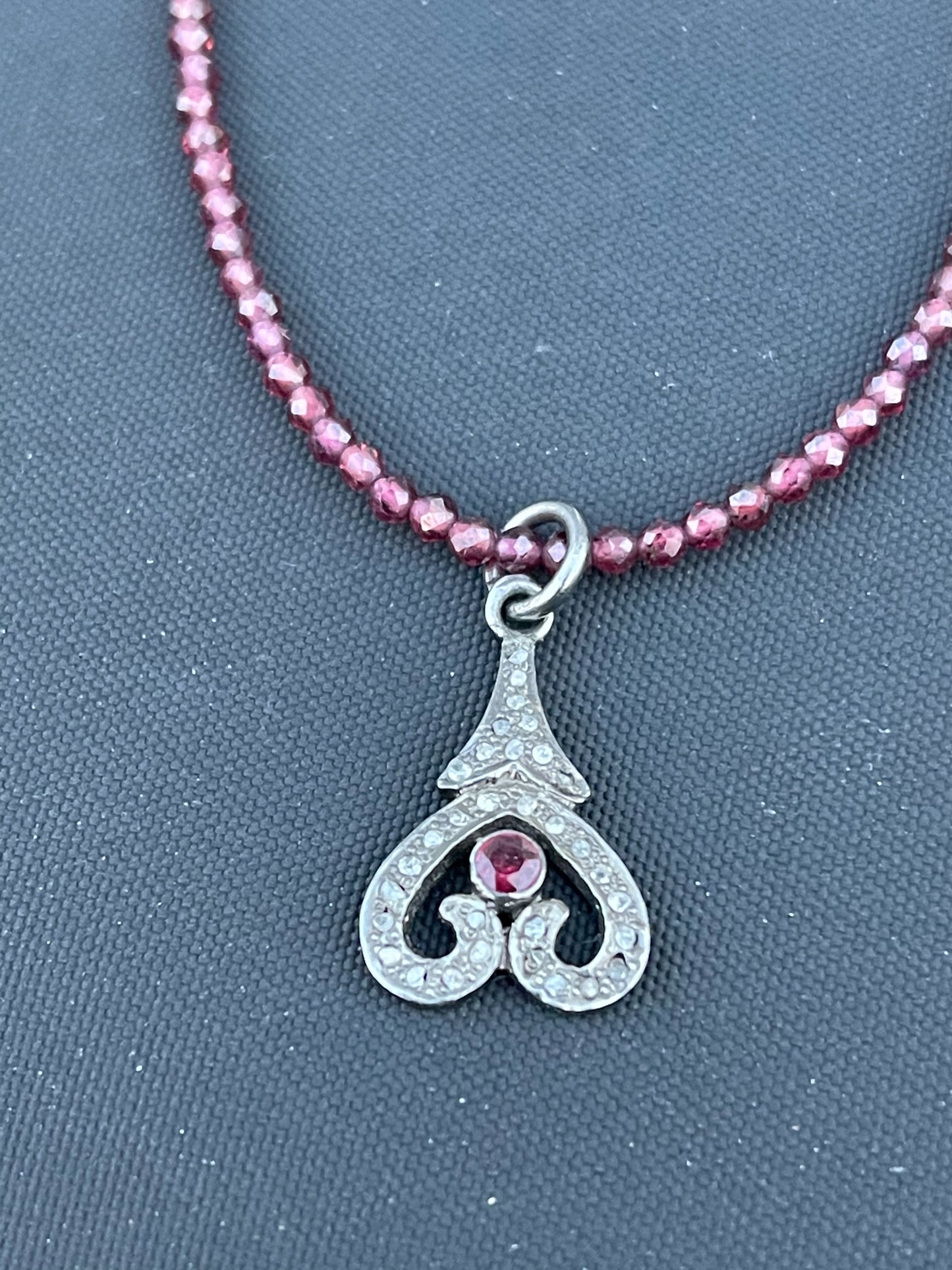 Garnet, Diamond and Ruby Necklace