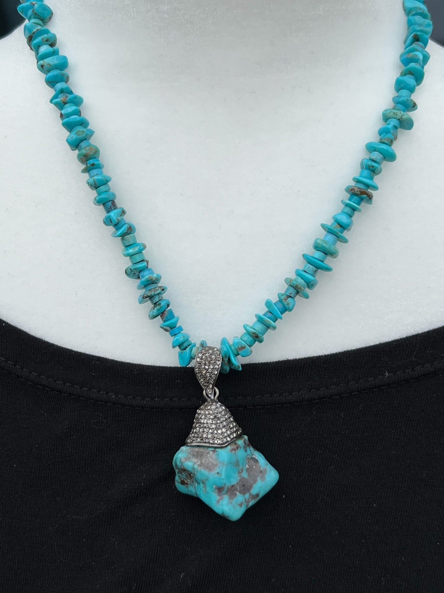 Turquoise and Diamond Necklace