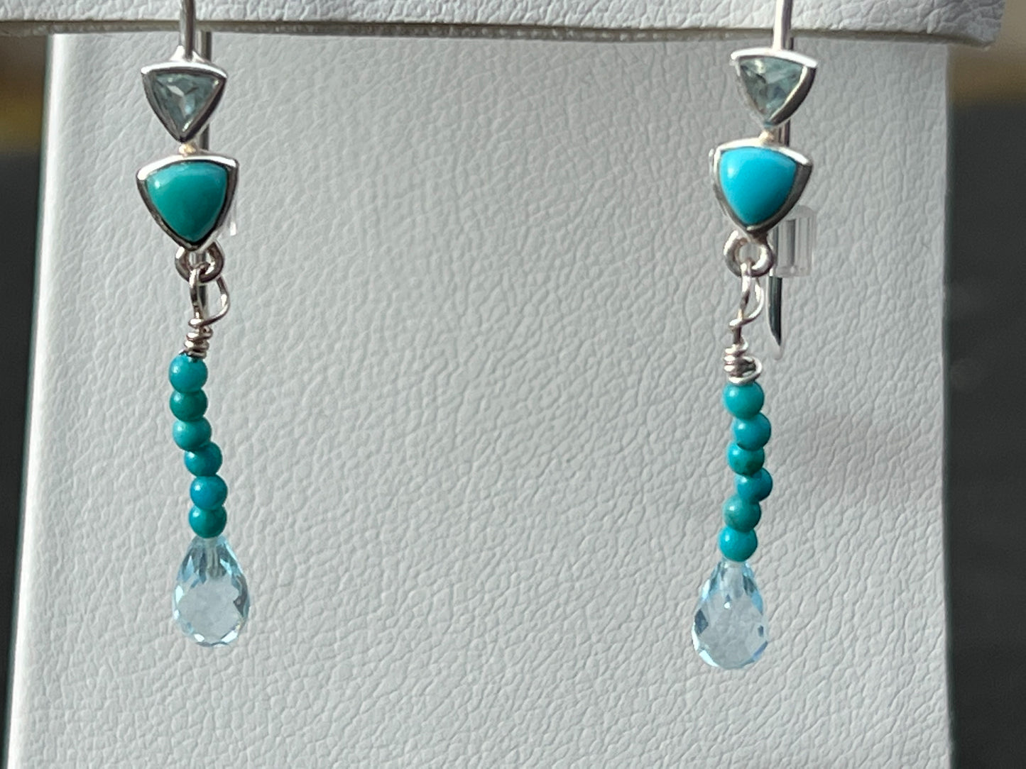 Sleeping Beauty Turquoise and Blue Topaz Earrings