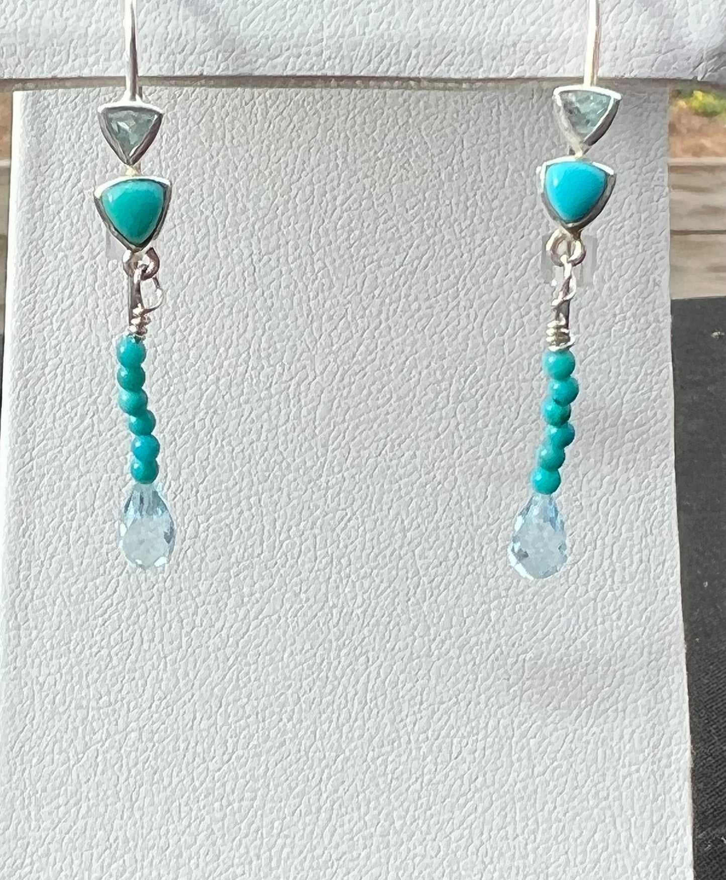 Sleeping Beauty Turquoise and Blue Topaz Earrings
