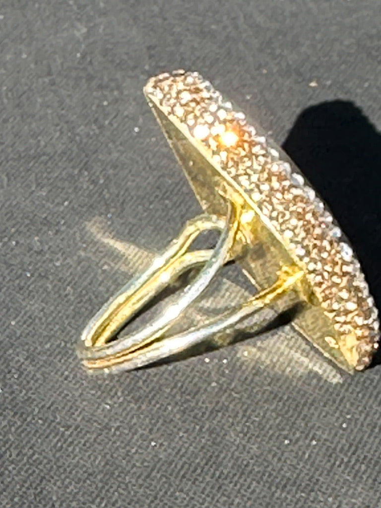 Quartz and Swarovski Crystal Adjustable Ring