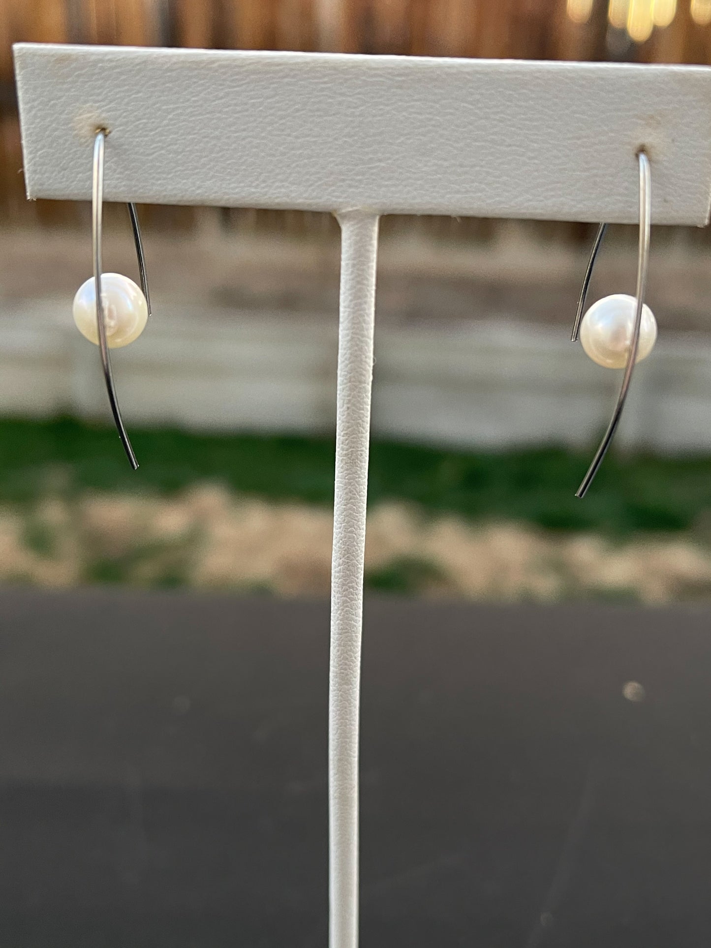 Sterling Silver Hook and Pearl Earrings