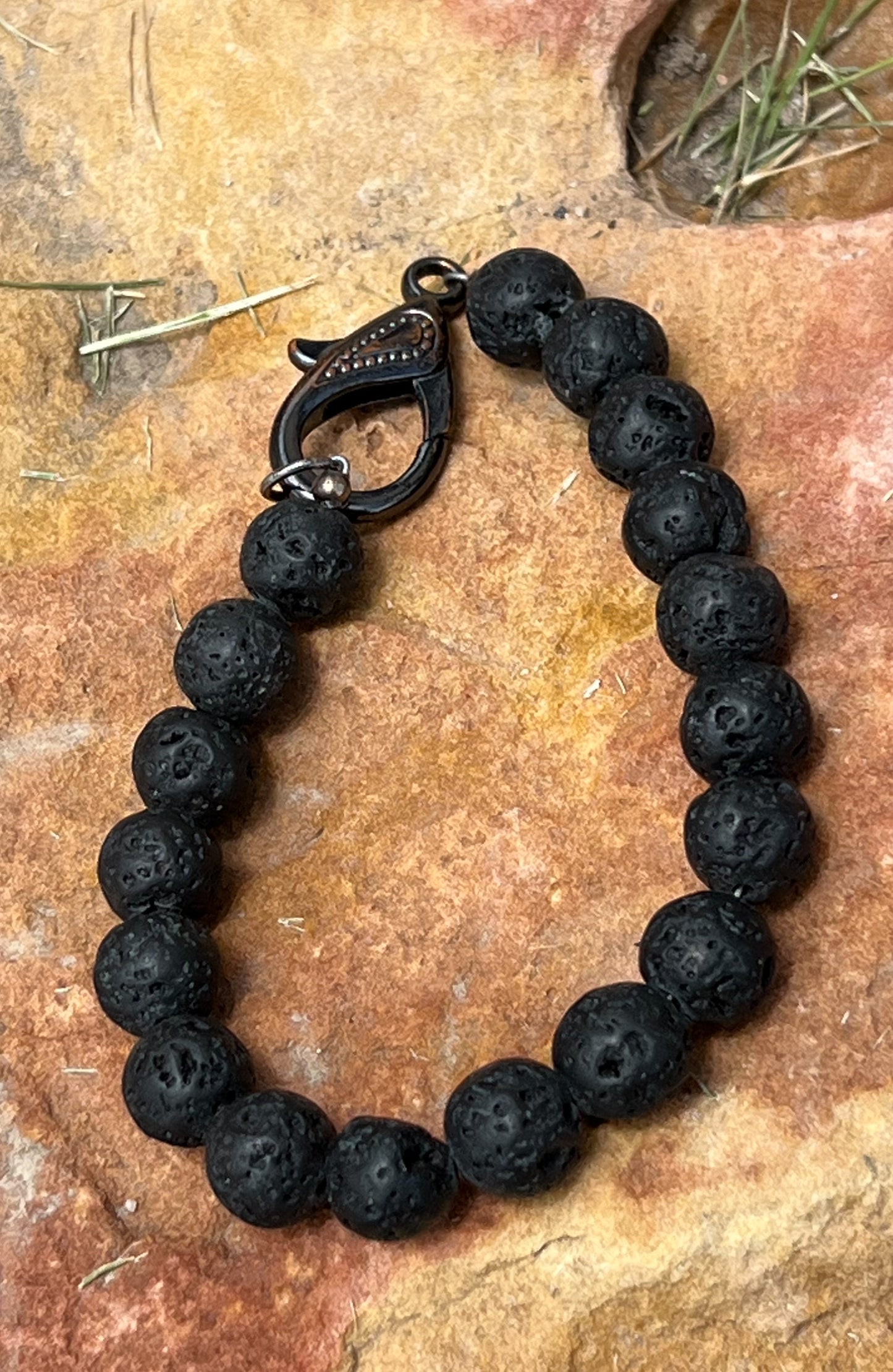 Men's Black Lava Bracelet