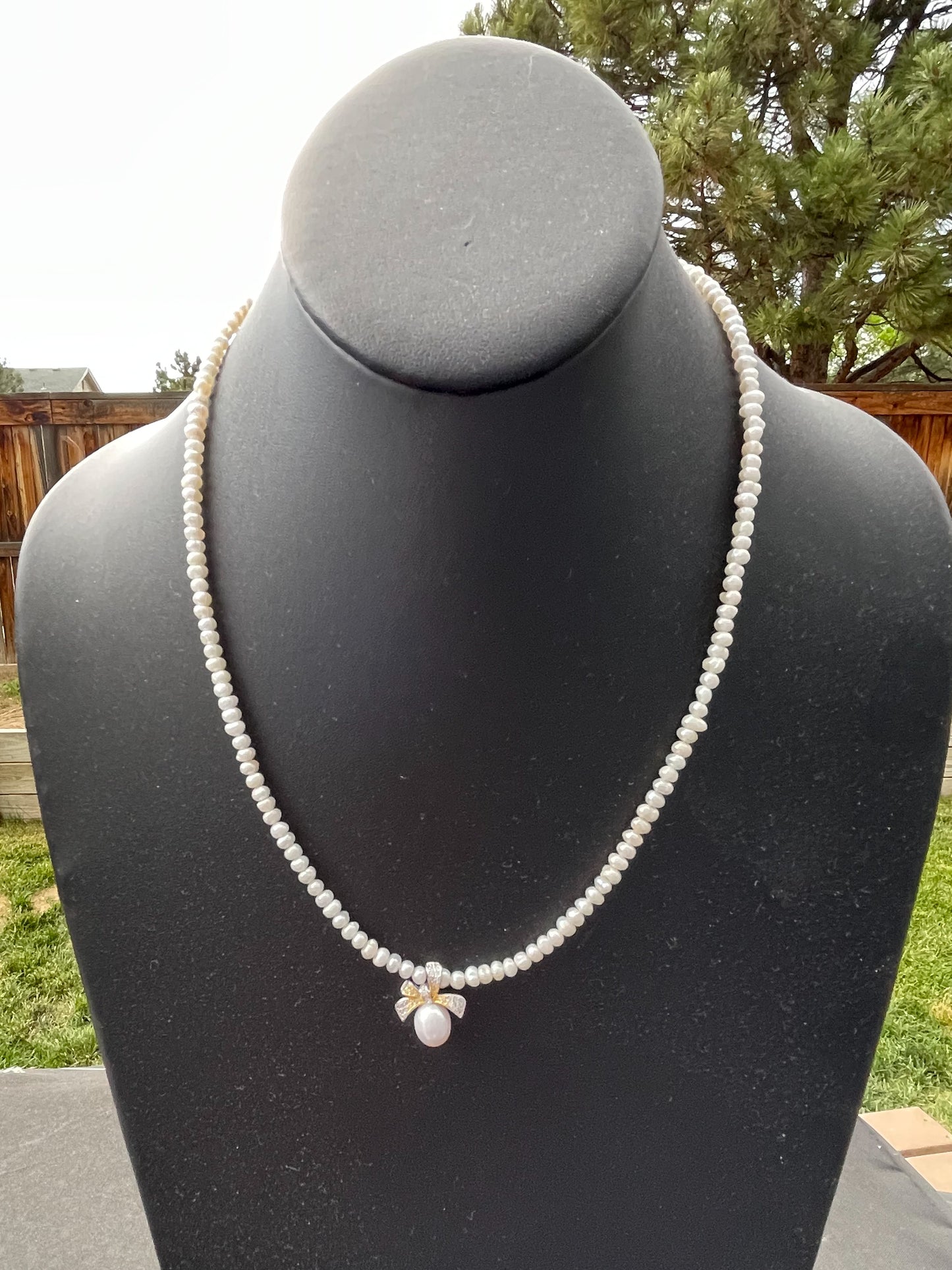Pearl and Cubic Zirconia Necklace