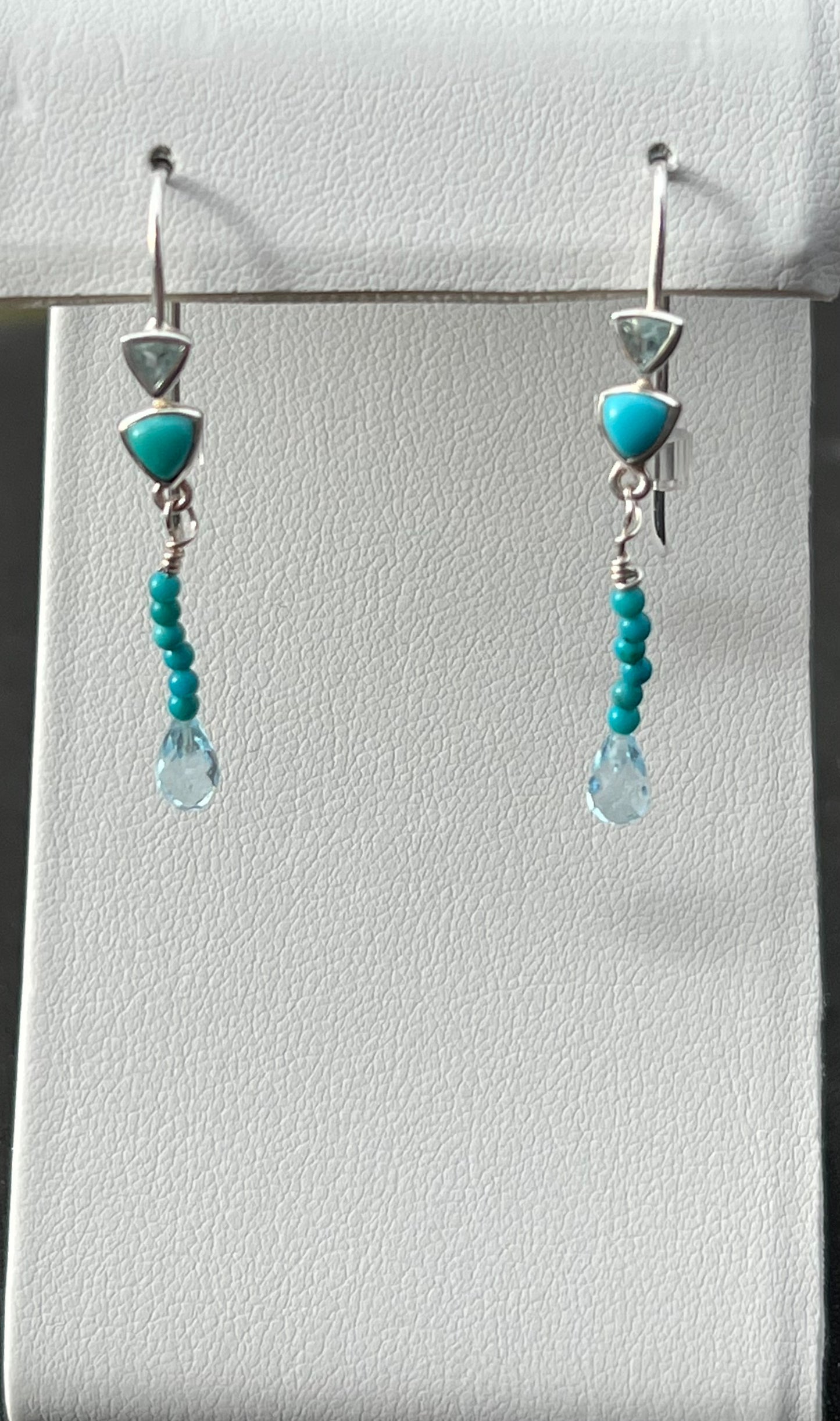 Sleeping Beauty Turquoise and Blue Topaz Earrings