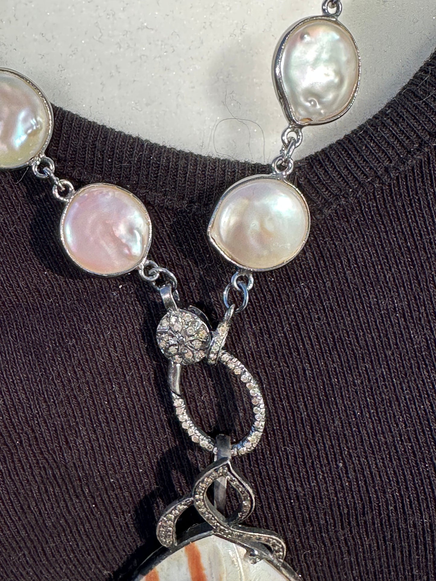 Mother of Pearl & Diamond Necklace