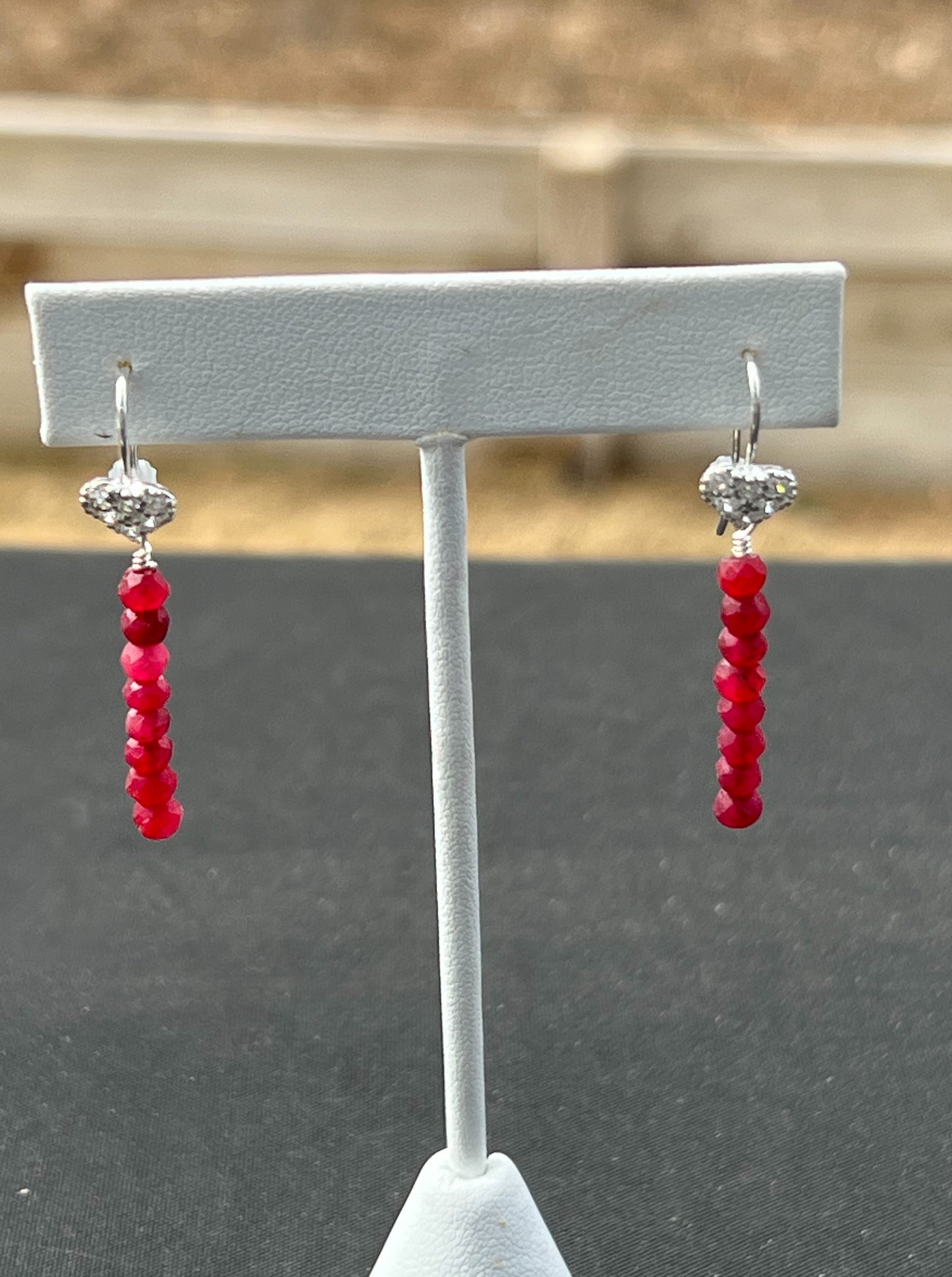 Ruby and Cubic Zirconia earrings
