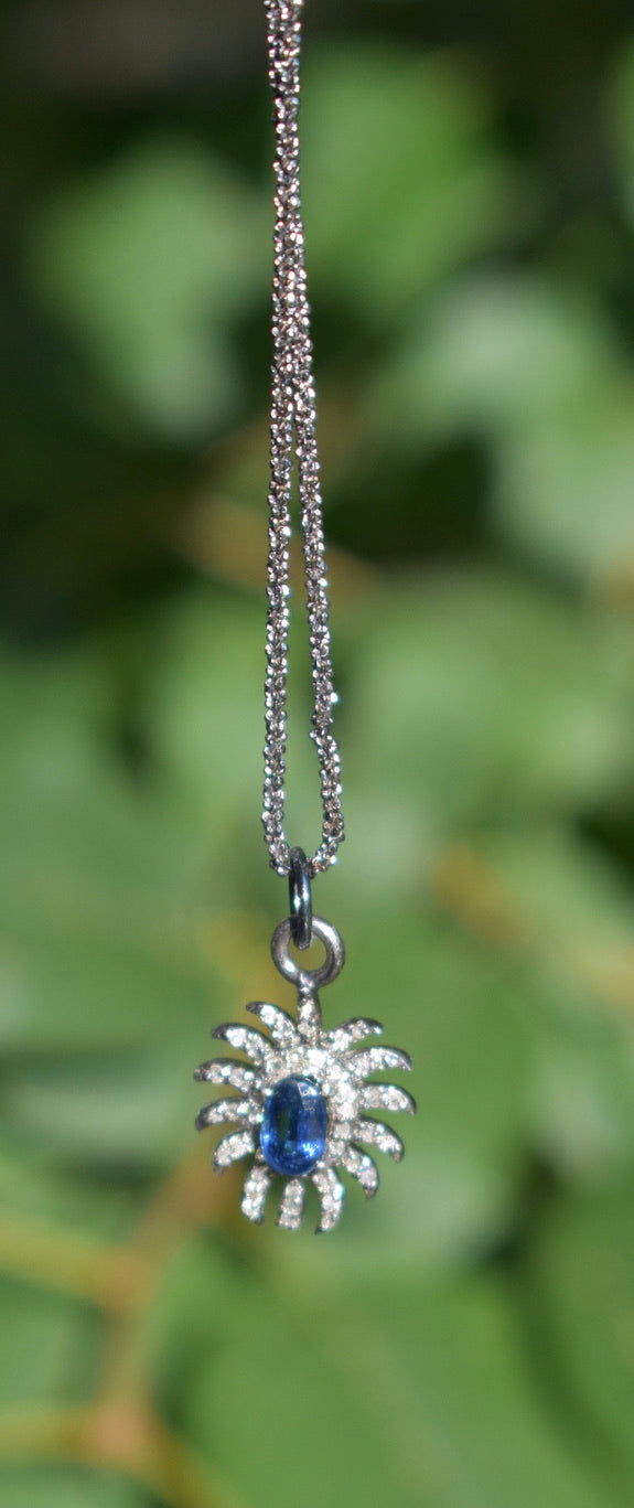 Genuine Tanzanite and Diamond Necklace