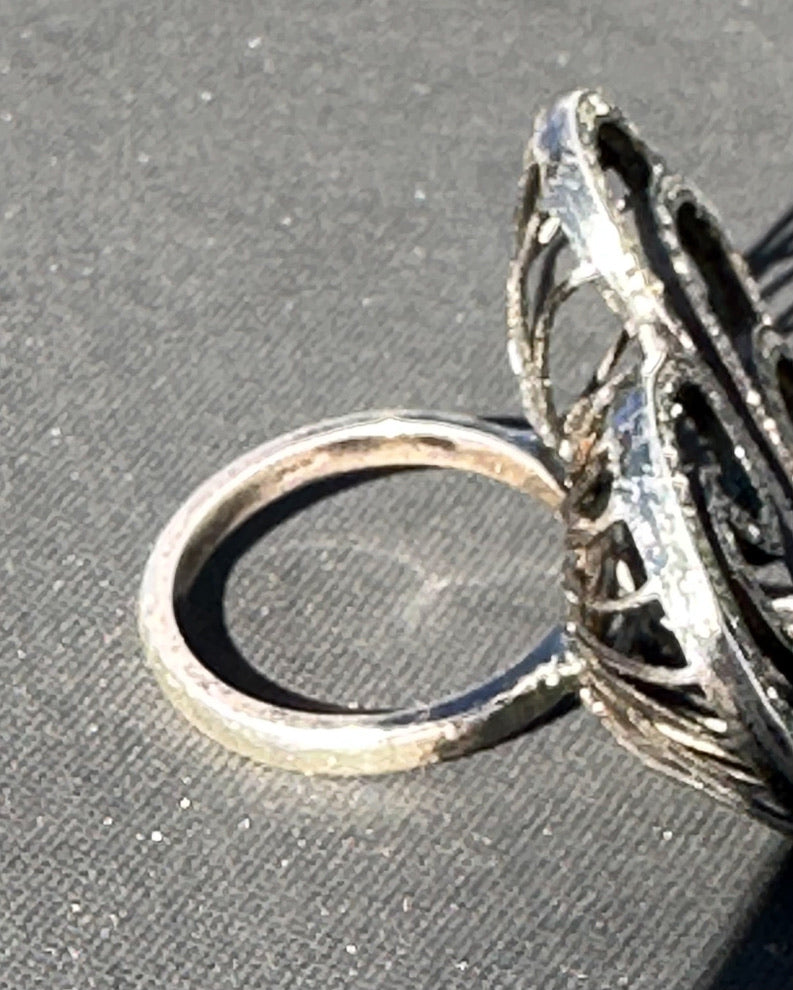 Diamond and Sterling Silver Freeform Heart Ring