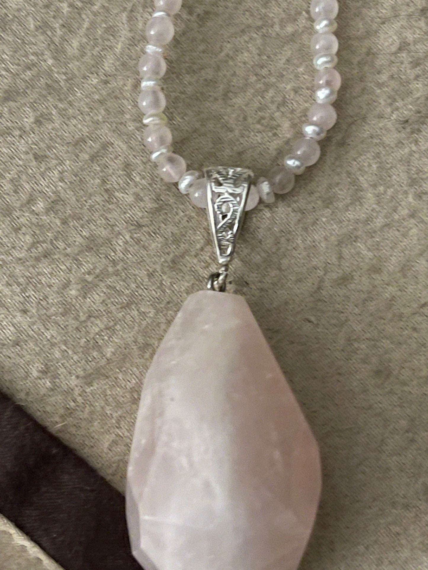 Rose Quartz and Freshwater Pearl Necklace