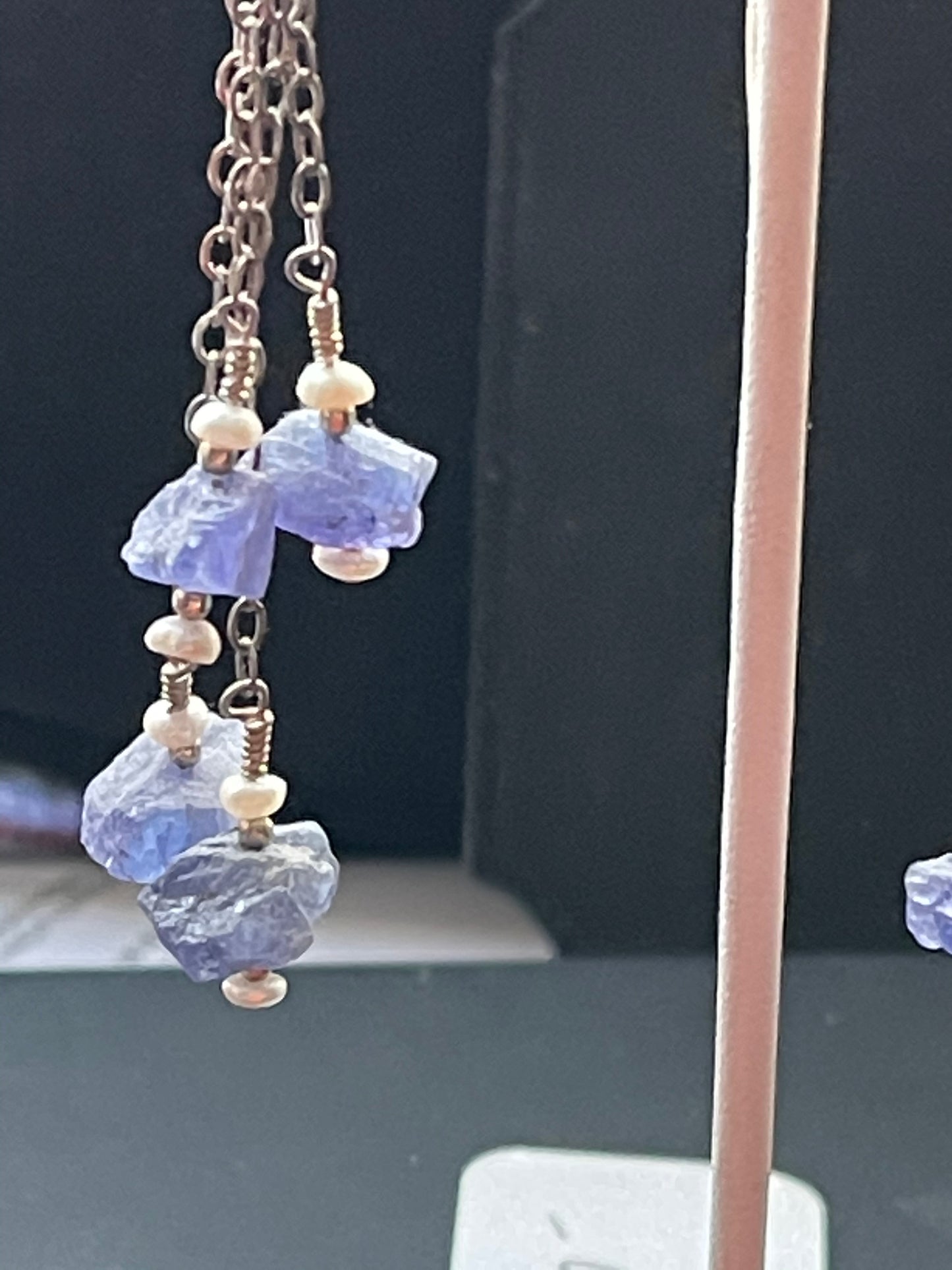 Tanzanite and Pearl Earrings